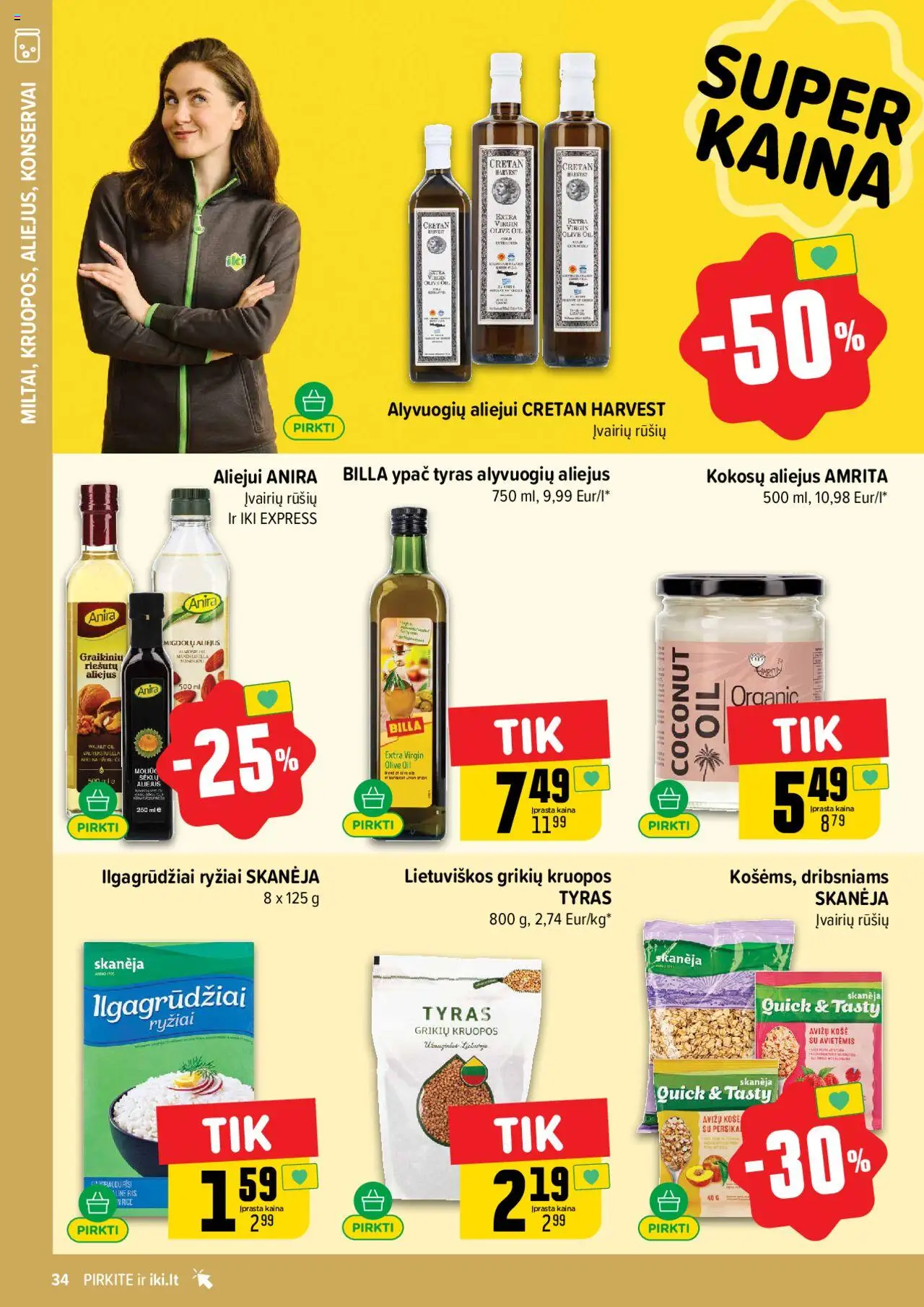 IKI leidinys│galioja nuo 07.07.2025 | Puslapis: 34 | Prekių: Košė, Kruopos, Aliejus, Konservai