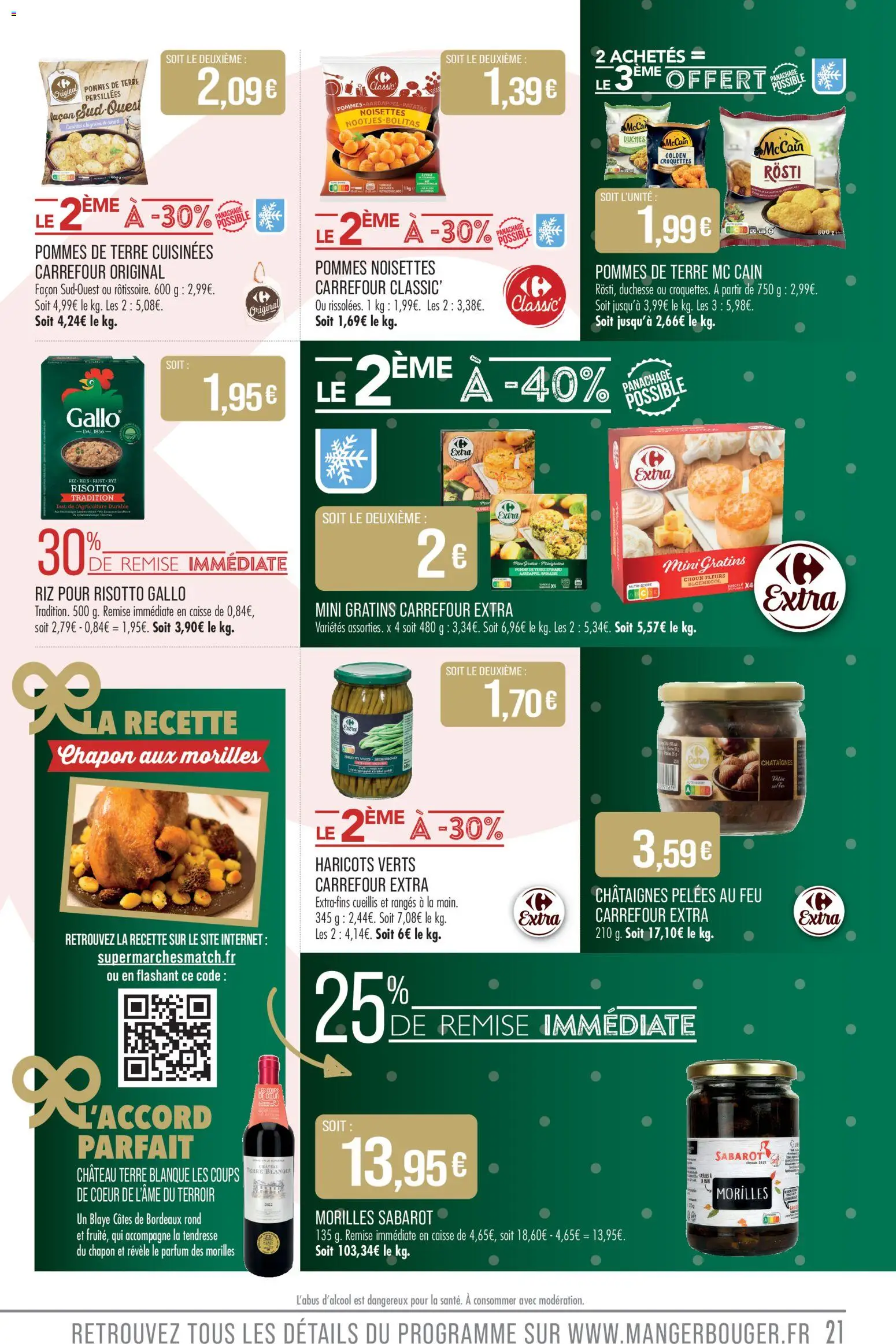 {H1} | Page: 21 | Produits: Pomme, Haricots verts, Riz, Pommes de terre