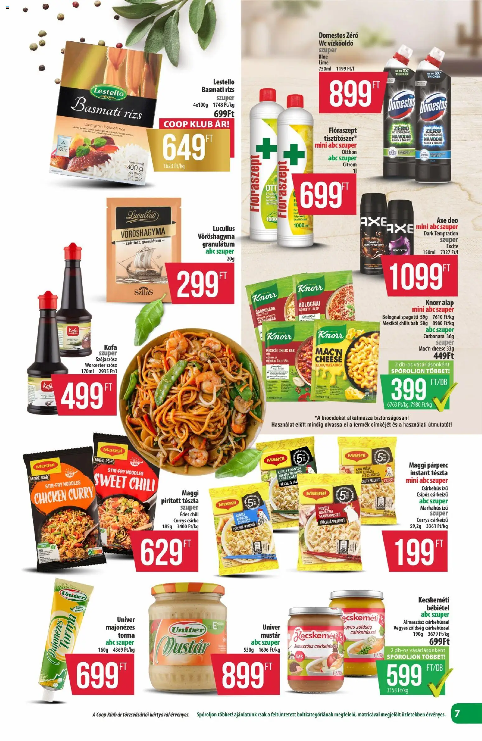 COOP akciós ujság - amely érvényes a következő dátumtól: 13.11.2025 | Oldal: 7 | Termékek: Vöröshagyma, Vízkőoldó, Maggi, Csirkehús