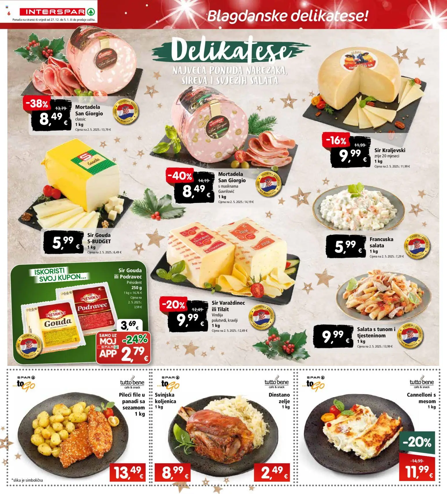 Interspar katalog | vrijedi od 27.12.2025 | Stranica: 6 | Proizvodi: Vindija, Sir, Pileći file, Gouda