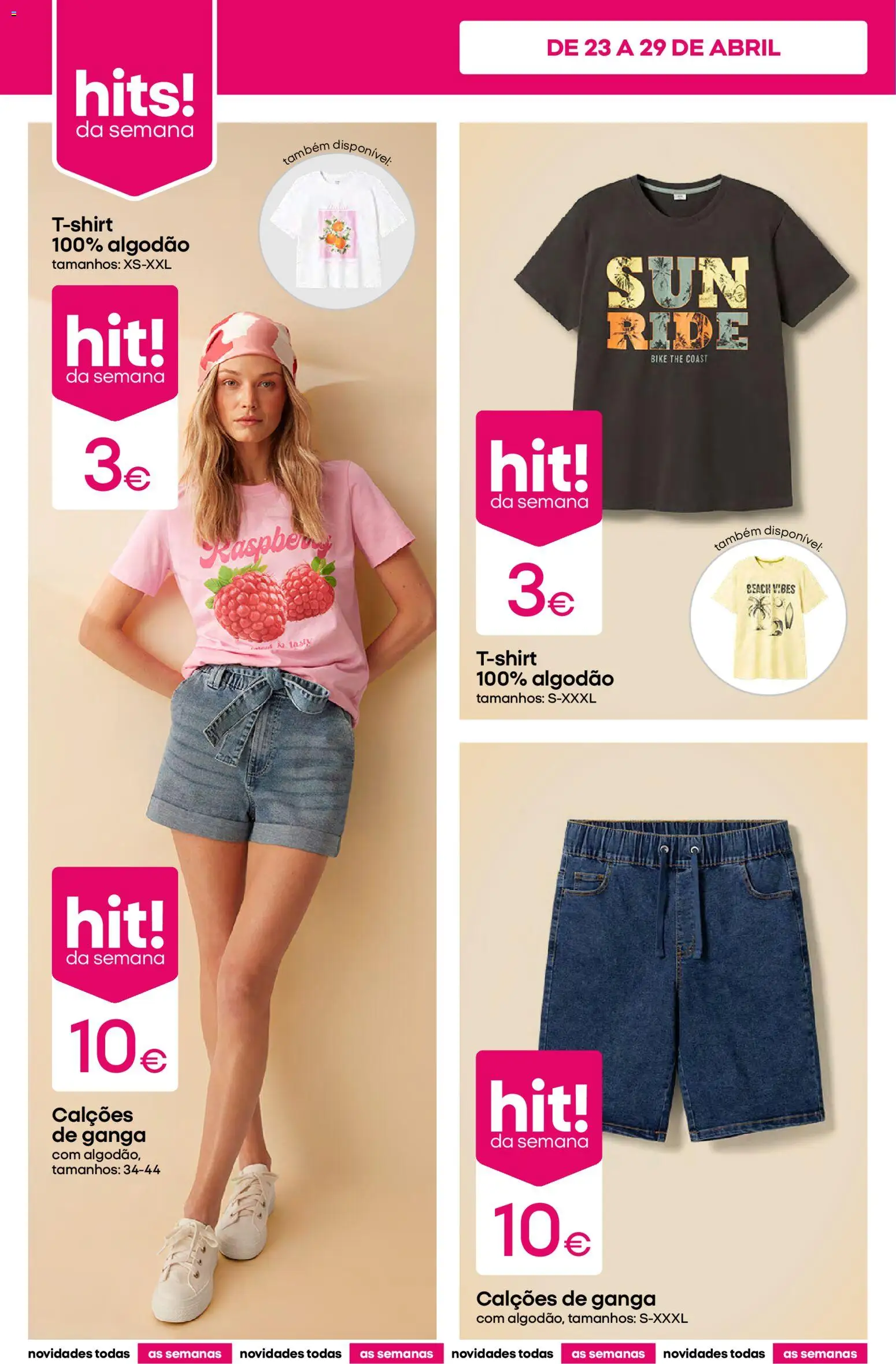 Pepco folheto │ válido de 23.04.2026 | Página: 4 | Produtos: Algodão, Calções