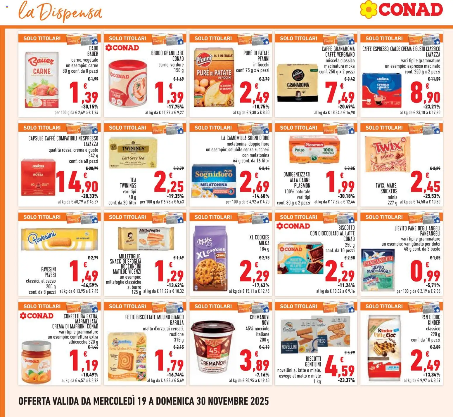 Volantino Conad del 19.11.2025 | Pagina: 16 | Prodotti: Cioccolato, Pollo, Nocciole, Cacao