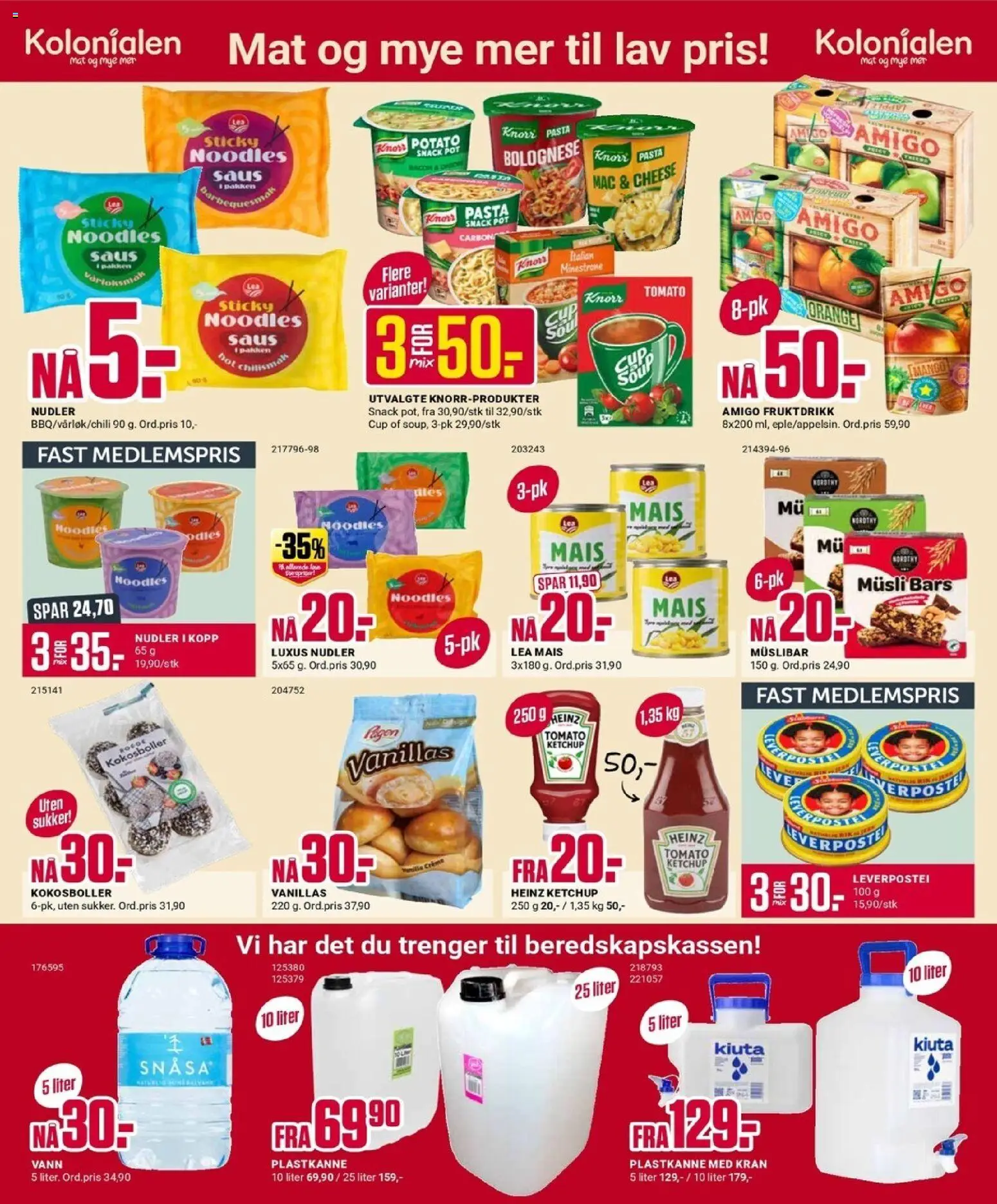 {H1} | Side: 4 | Produkter: Pasta, Sukker, Musli, Leverpostei