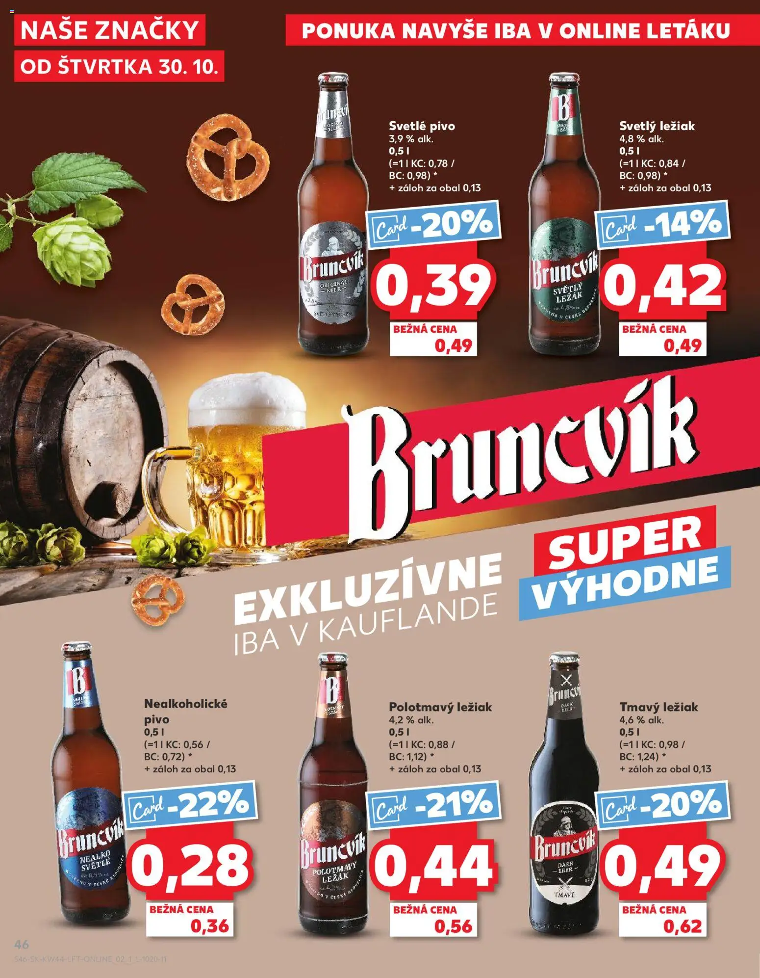 Nové Kaufland akcie – leták je platný od 30.10.2025 | Strana: 46 | Produkty: Pivo, Nealkoholické pivo