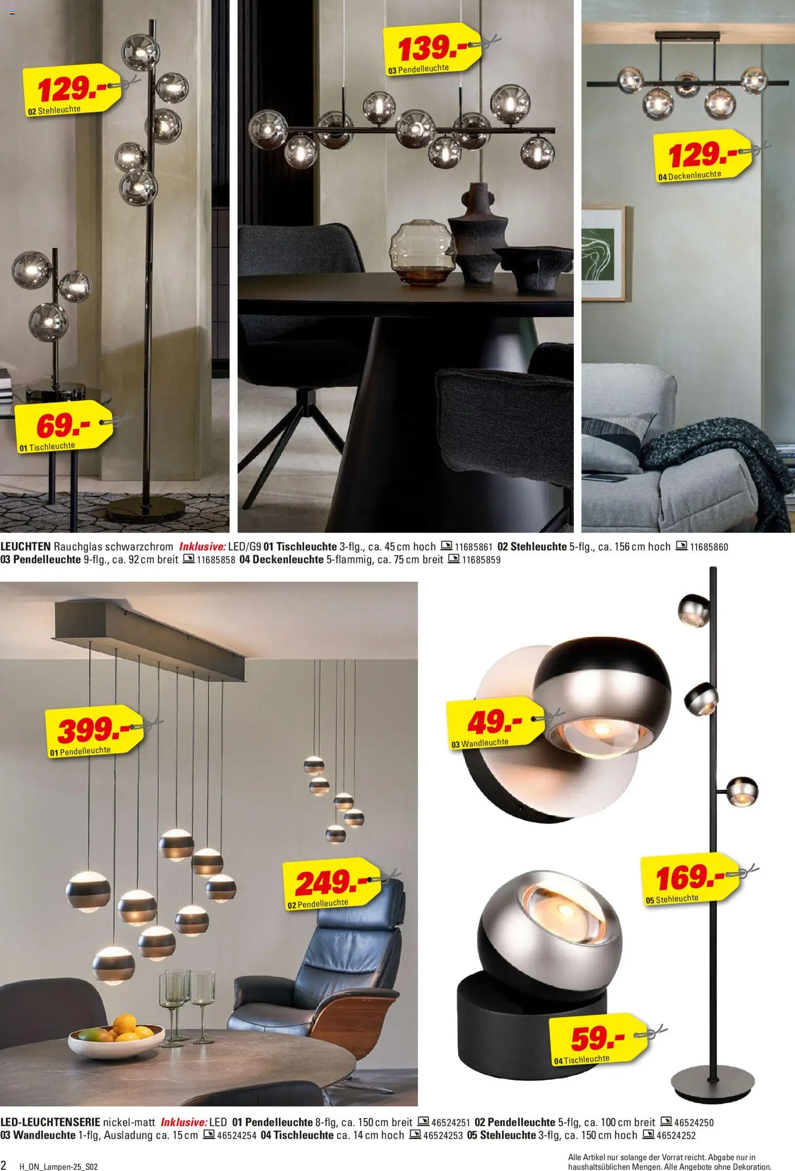 Höffner Leuchten Spezial – gültig ab 29.10.2025 | Seite: 2 | Produkte: Wandleuchte