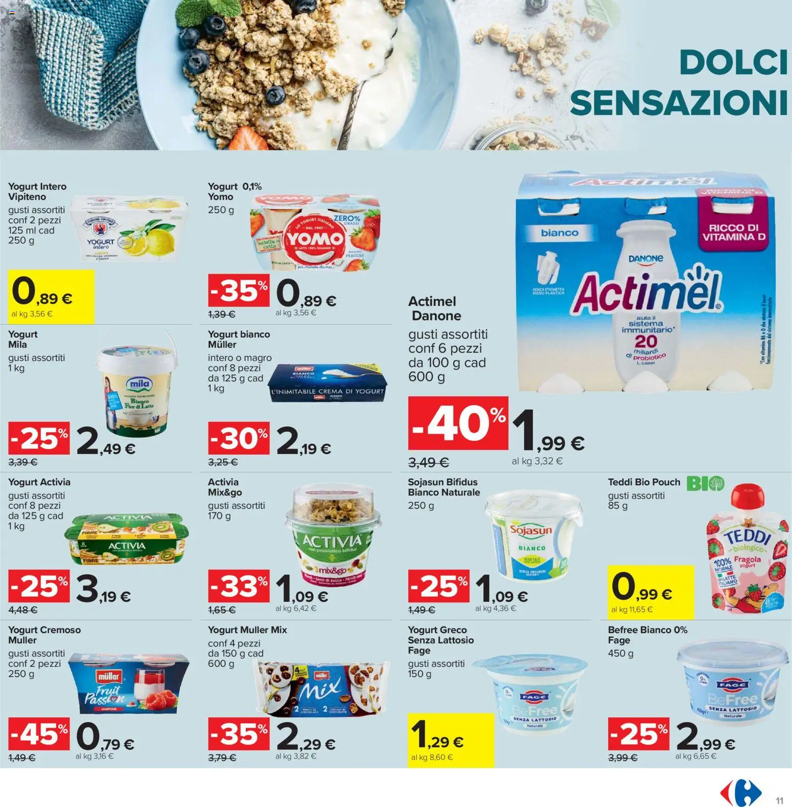 Volantino Carrefour del 07.04.2026 | Pagina: 11 | Prodotti: Yogurt greco, Crema, Yogurt, Zucca