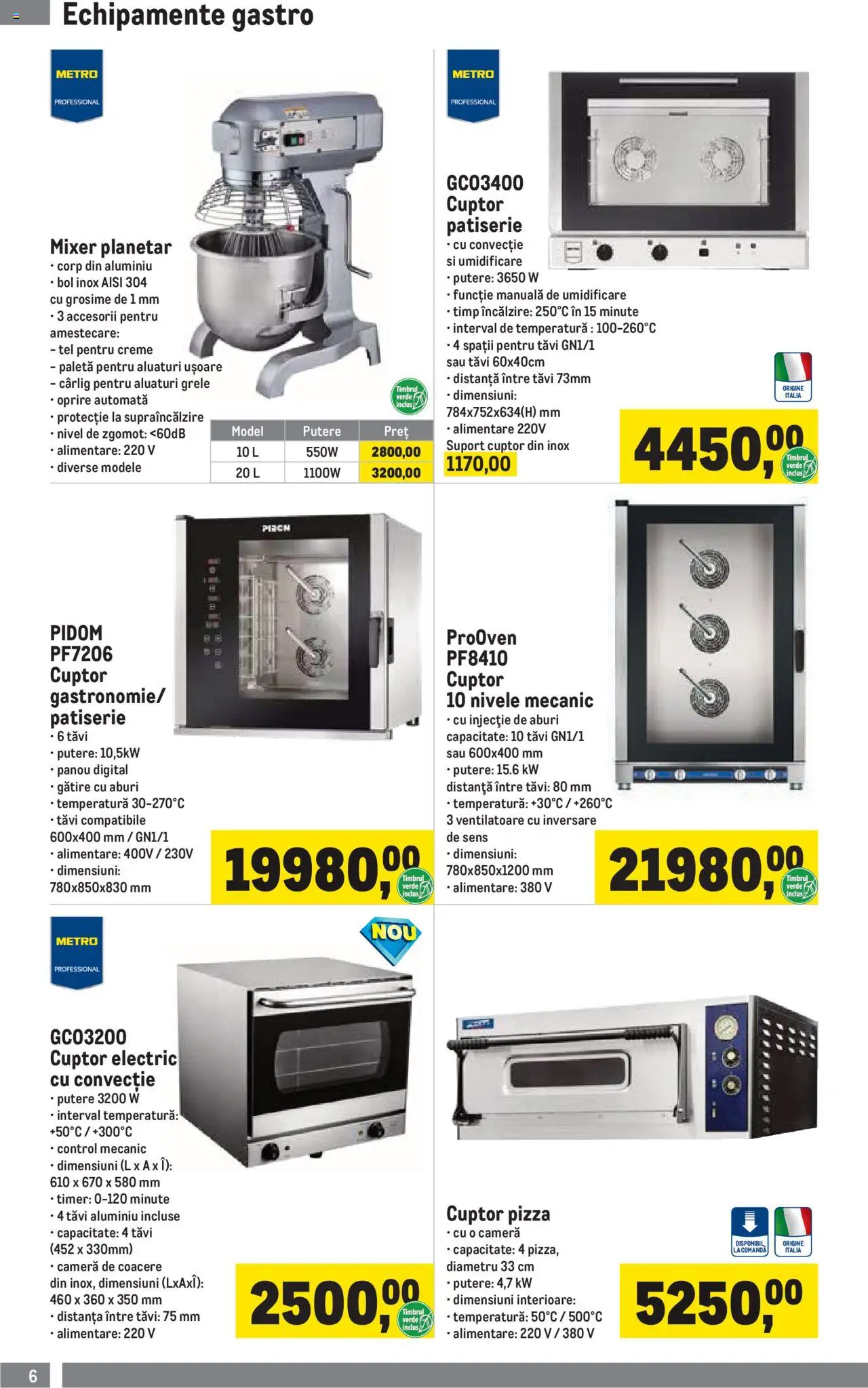 Noul catalog Metro – valabil de la 01.10.2025 | Pagină: 6 | Produse: Cameră, Mixer, Bol, Pizza