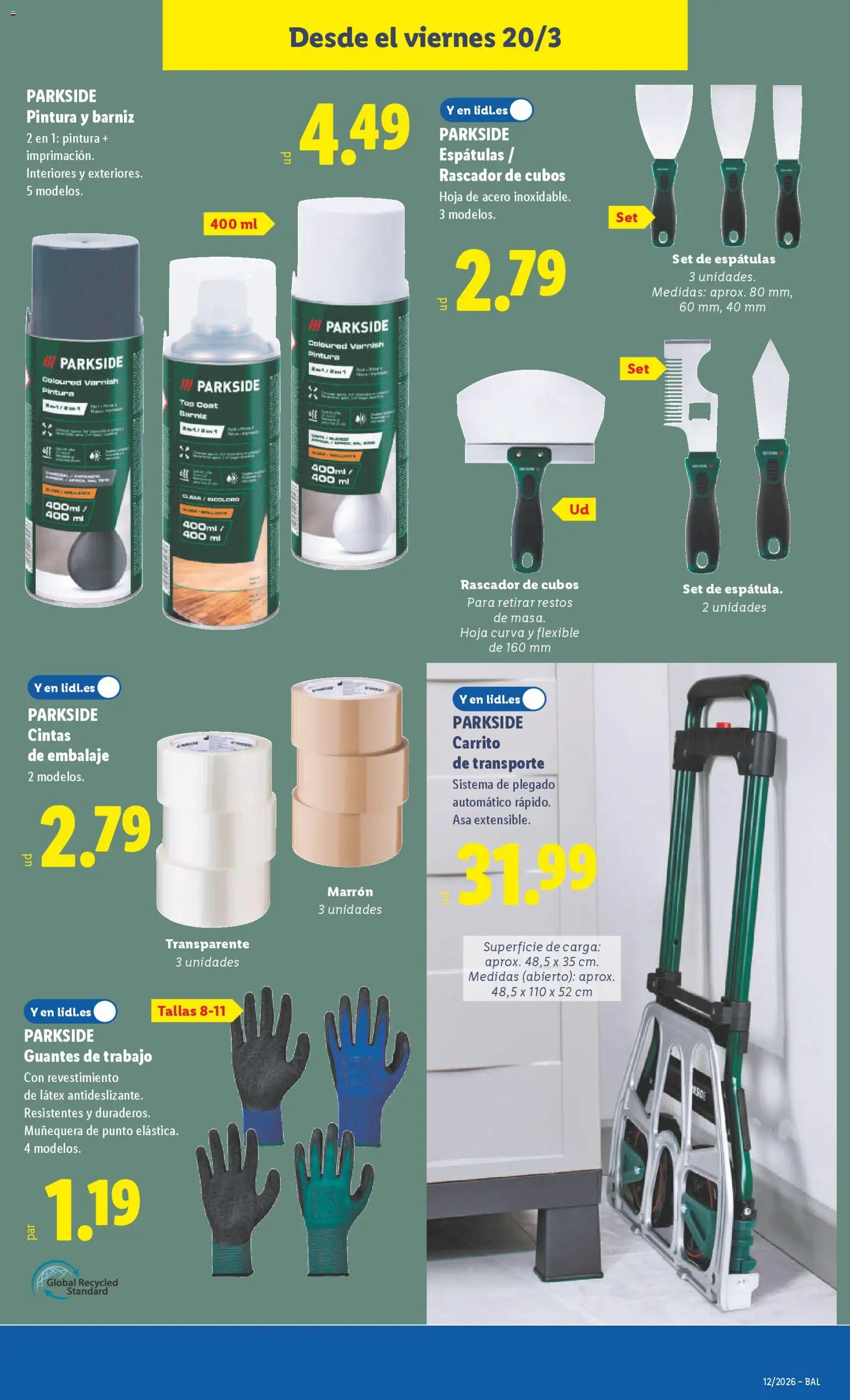 Lidl folleto de bazar │ válido desde el 16.03.2026 | Página: 25 | Productos: Guantes