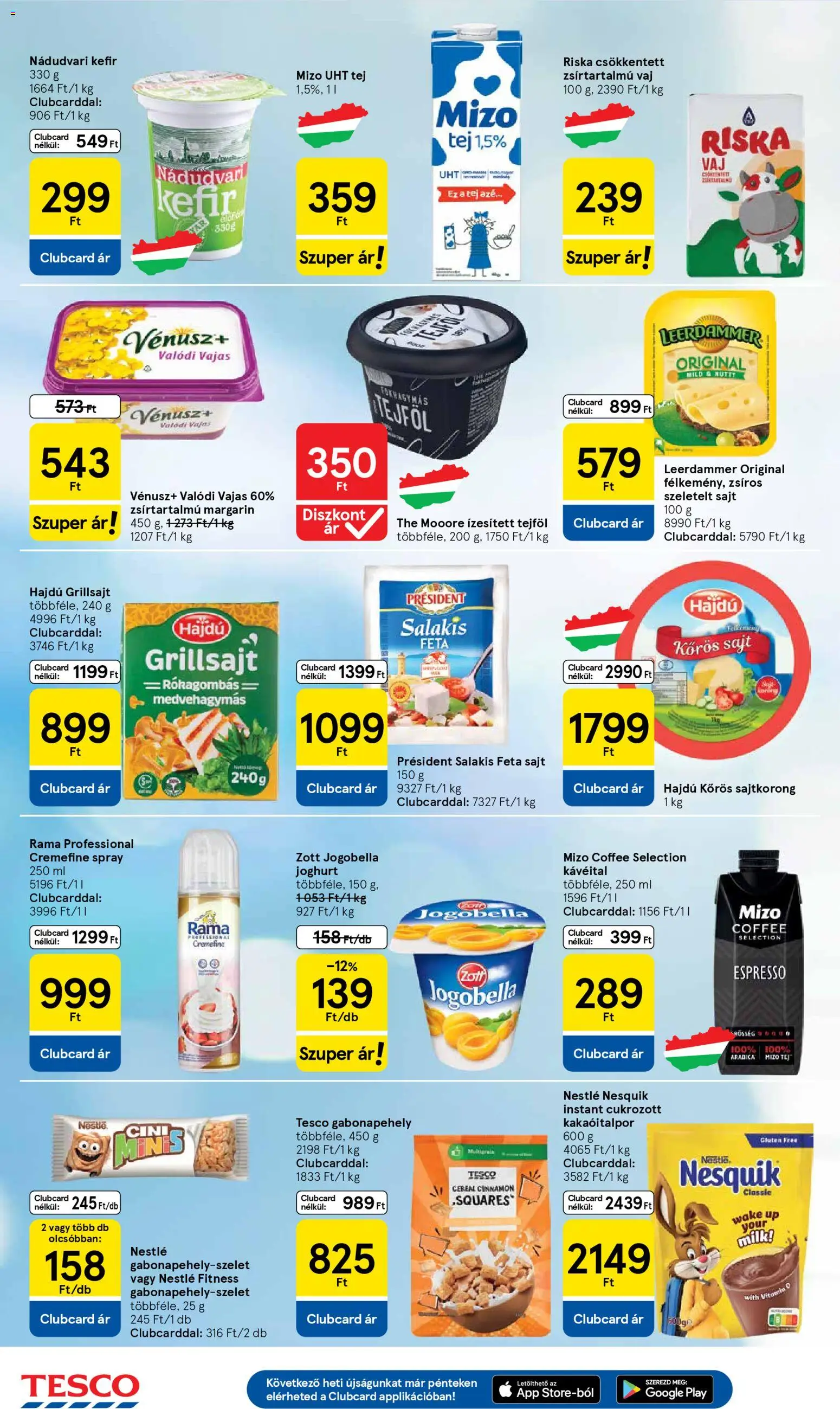 Tesco akciós ujság - amely érvényes a következő dátumtól: 16.04.2026 | Oldal: 4 | Termékek: Gabonapehely, Kefir, Tejföl, Szeletelt sajt