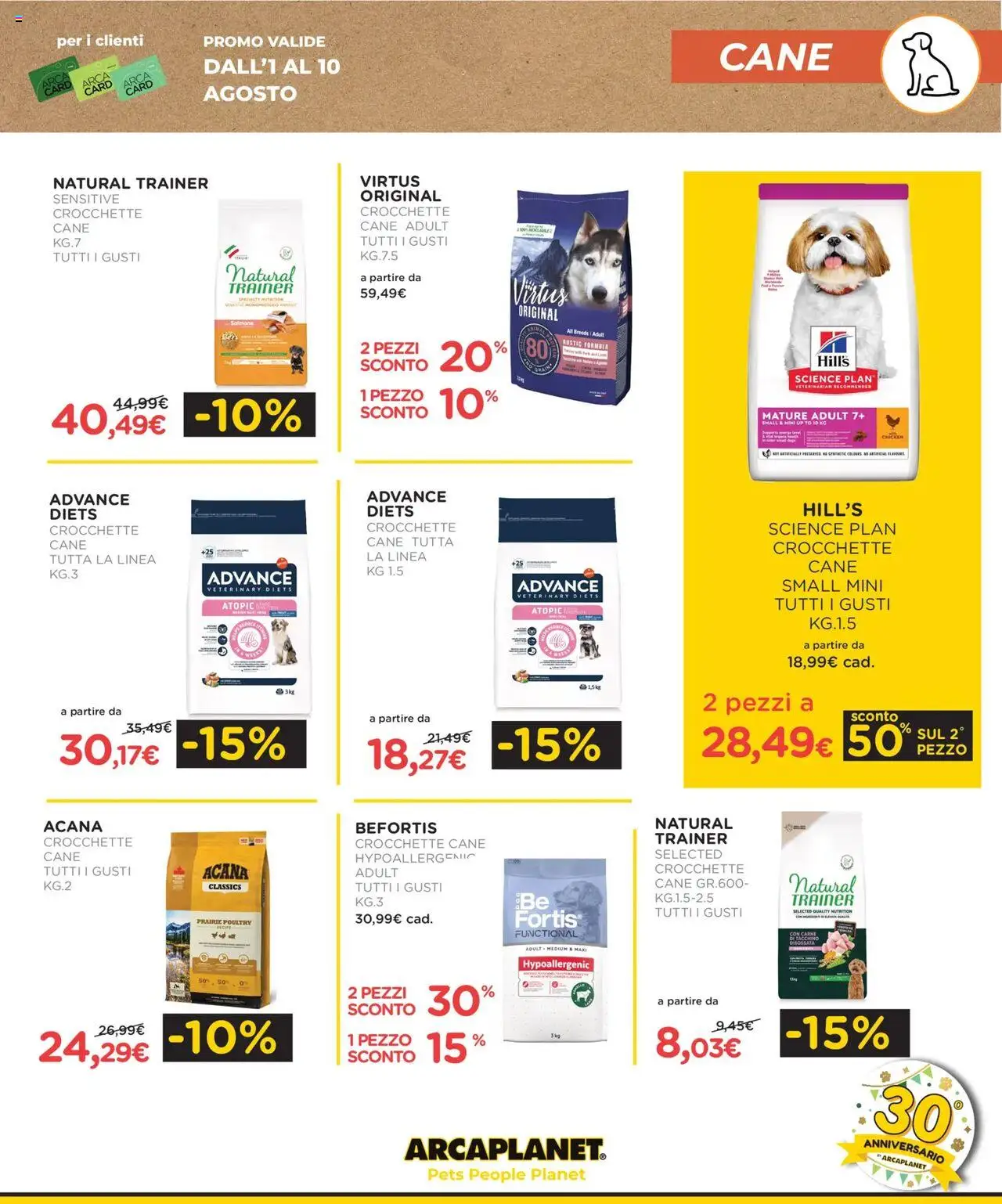 Volantino Arcaplanet del 01.08.2025 | Pagina: 3 | Prodotti: Salmone, Tacchino, Crocchette, Crocchette cane