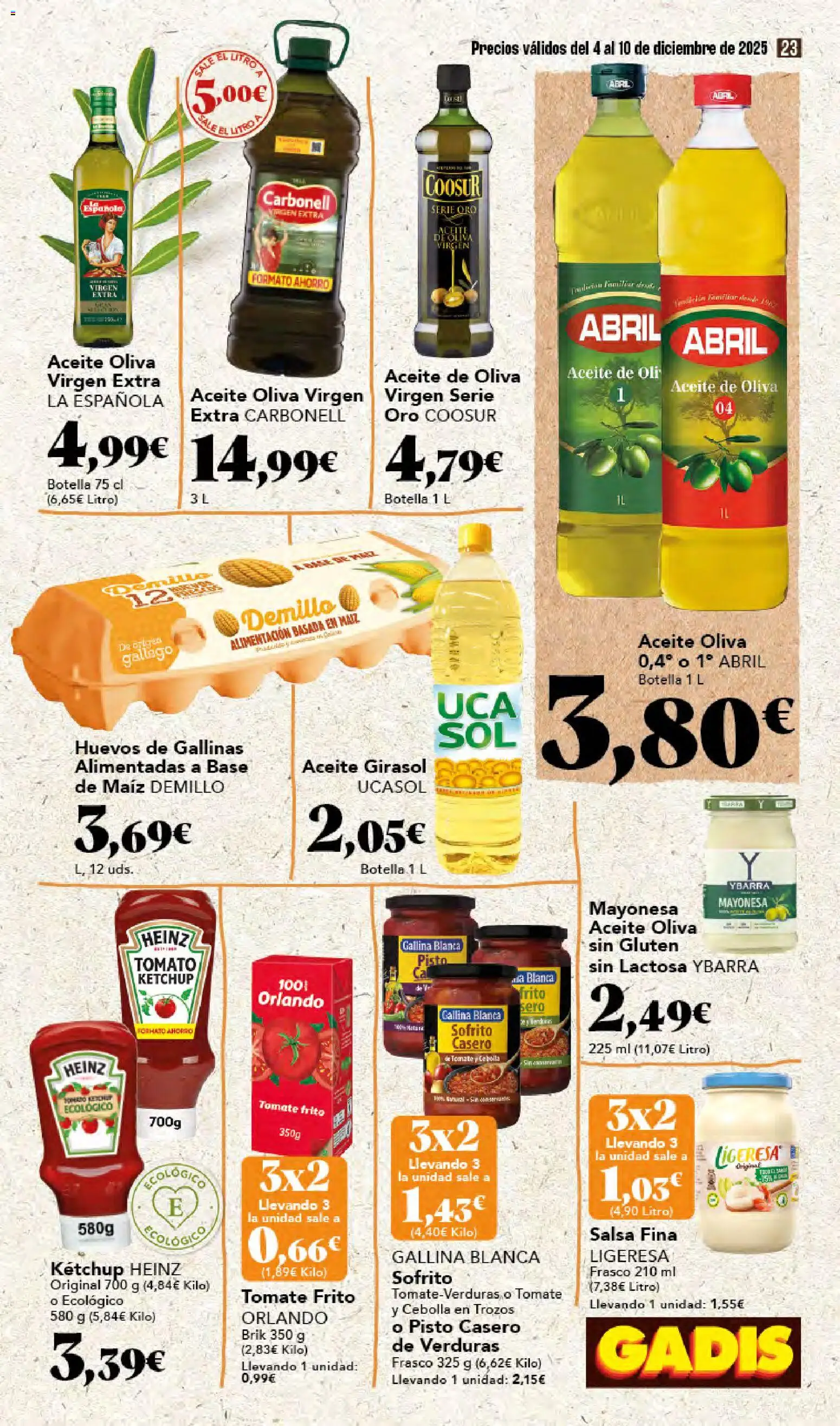 Gadis - folleto │ válido desde el 04.12.2025 | Página: 23 | Productos: Aceite, Aceite de oliva, Παγωμένο τσάι, Οθόνη προβολής