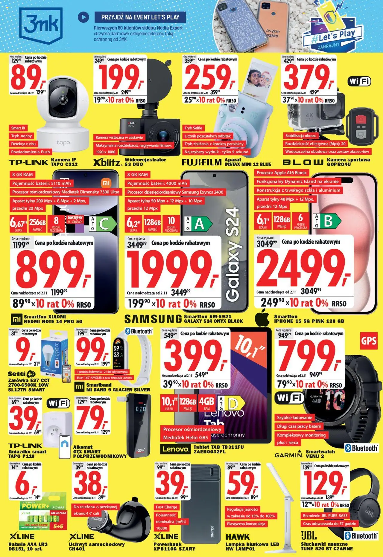 Mediaexpert Gazetka - Wielkie otwarcie Trzebiatów od 23.10.2025 | Strona: 4 | Produkty: Smartfon, Powerbank, Baterie, Smartband