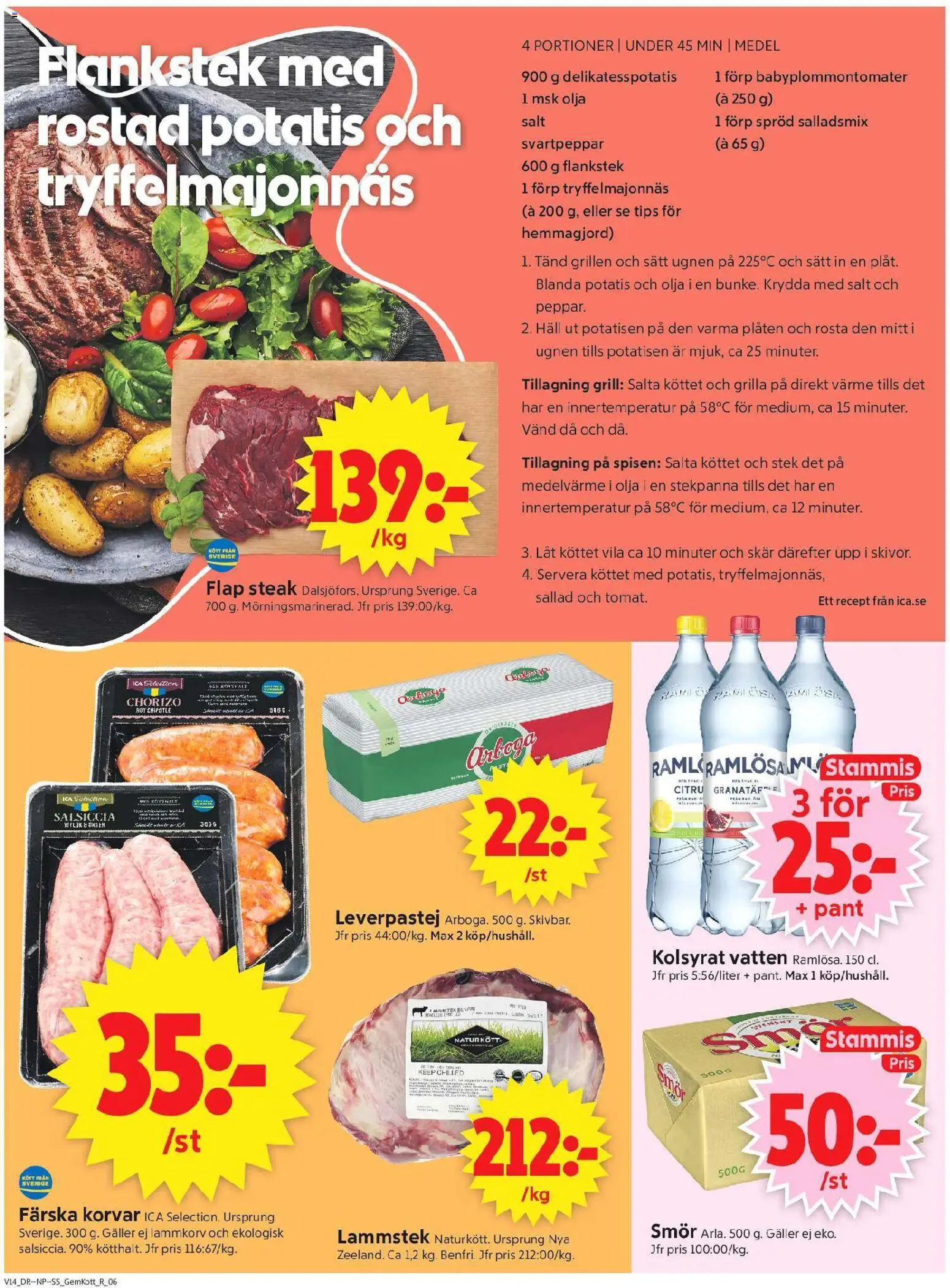 ICA Supermarket reklamblad aktuell från 30.03.2026 | Sida: 8 | Produkter: Grill, Galler, Sallad, Ugnen