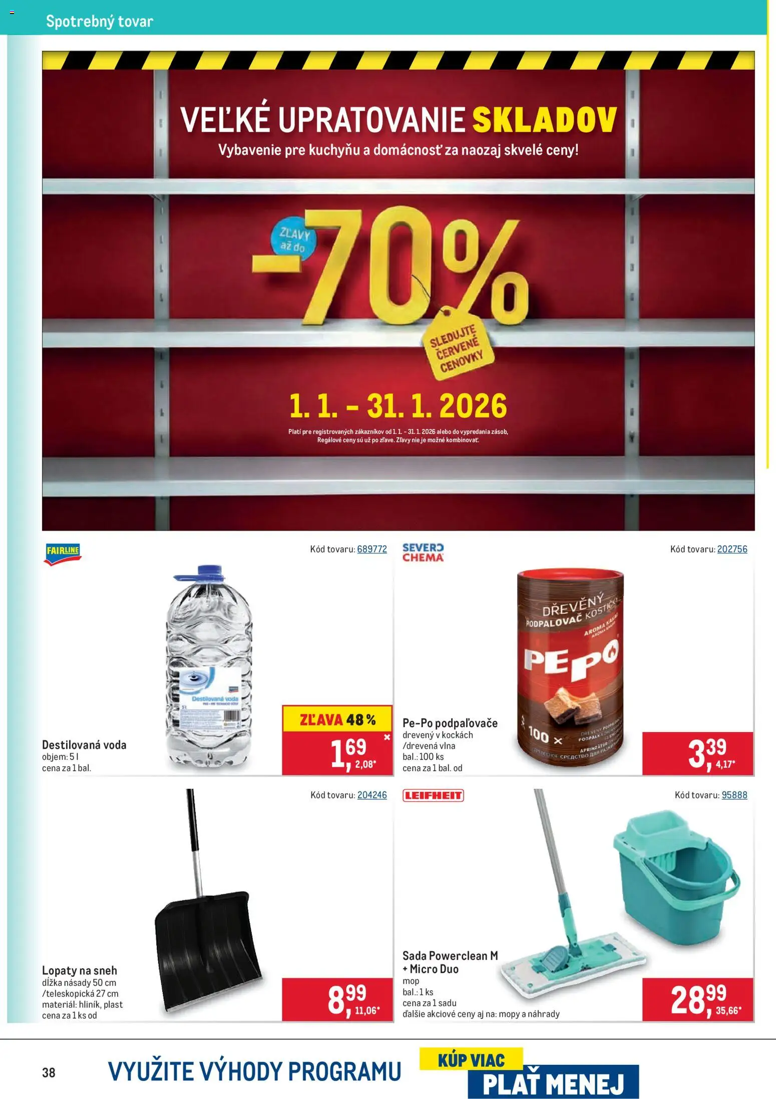 Nové Metro akcie – leták je platný od 02.01.2026 | Strana: 38 | Produkty: Voda