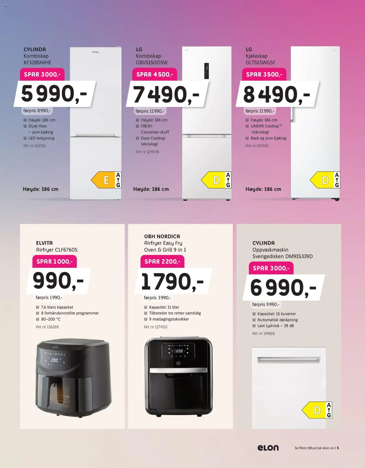 {H1} | Side: 5 | Produkter: Airfryer, Kombiskap, Kjøleskap, Grill