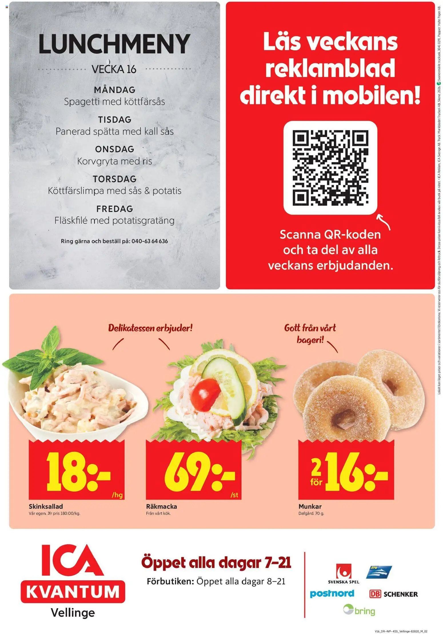 ICA Kvantum reklamblad aktuell från 13.04.2026 | Sida: 12 | Produkter: Potatisgratäng, Ring, Potatis, Spel