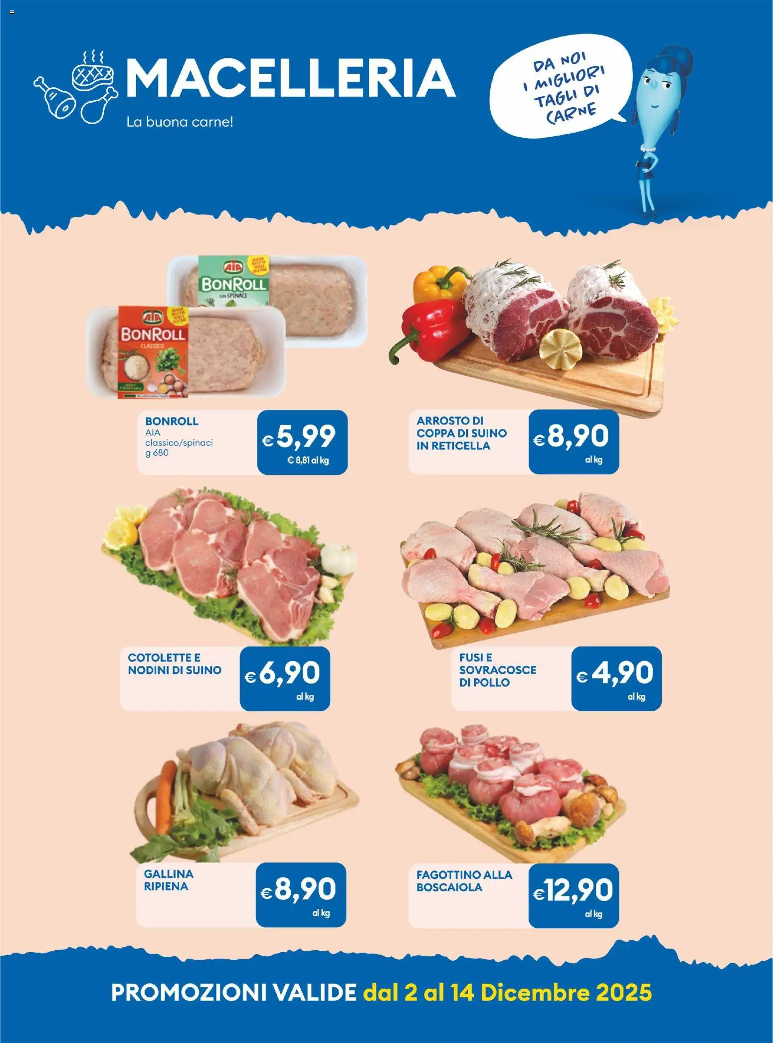Volantino MD Discount del 02.12.2025 | Pagina: 6 | Prodotti: Arrosto, Pollo, Suino, Spinaci