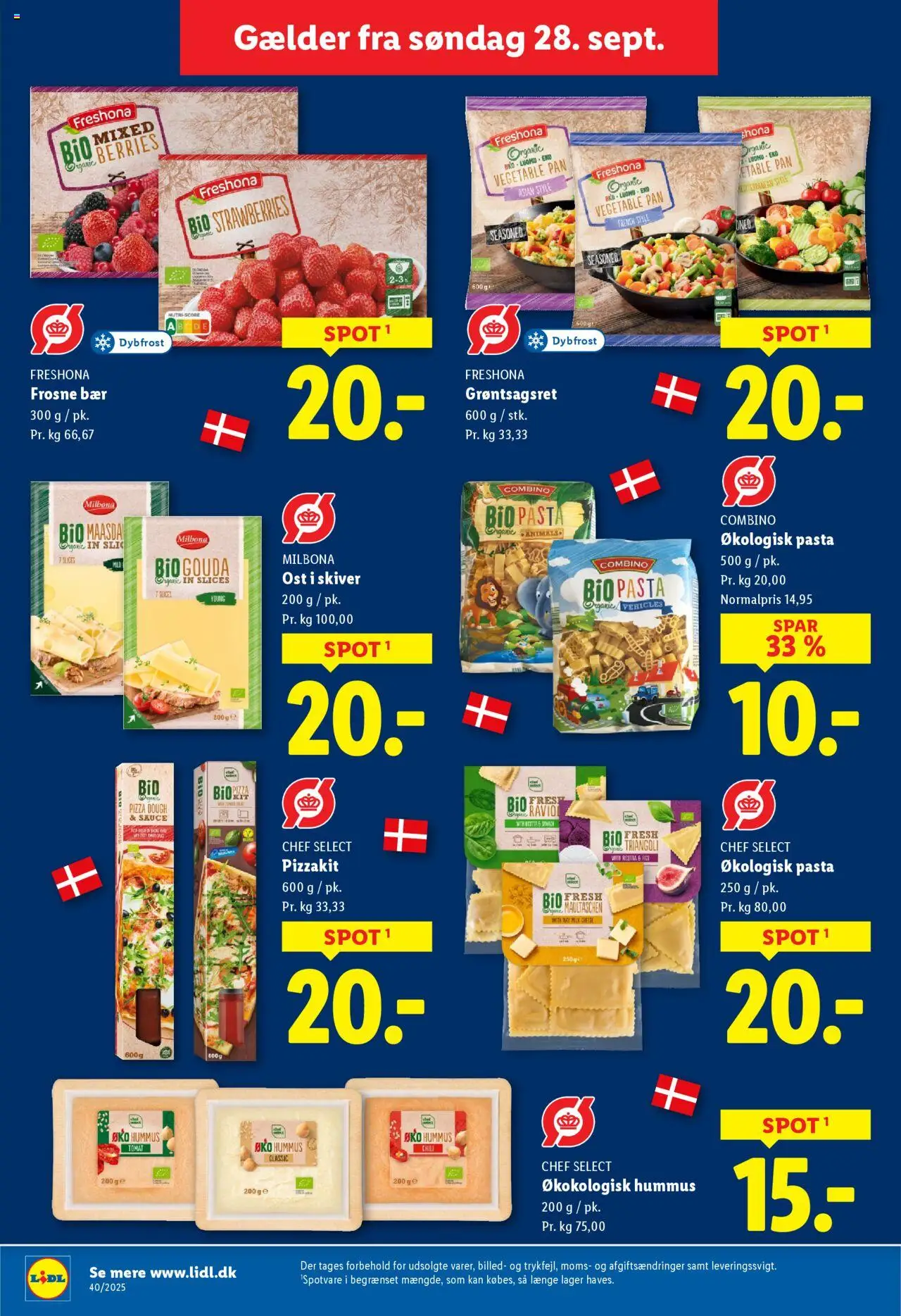 Lidl tilbudsavis – gyldig fra 28.09.2025 | Side: 9 | Produkter: Ost, Pizza, Pasta, Søm