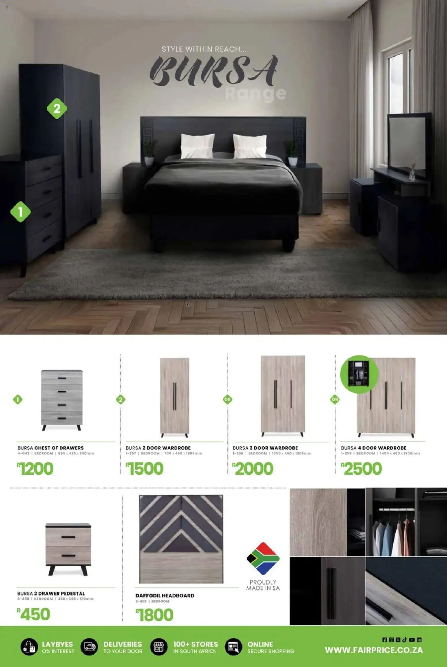 New Fair Price catalogue – valid from 01.02.2026 | Page: 15 | Products: Pedestal, Headboard, Wardrobe, Chest of drawers