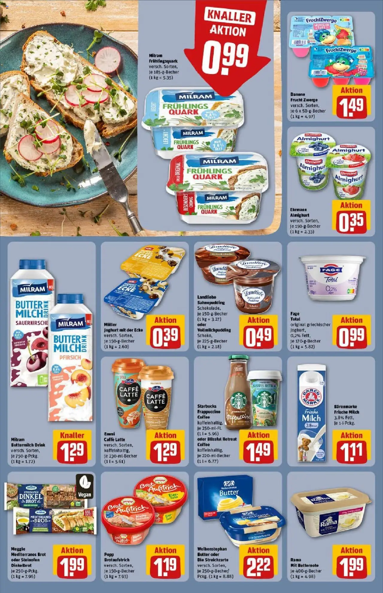 Rewe prospekt Butzbach	 - gültig ab dem 27.07.2025 | Seite: 16 | Produkte: Quark, Eier, Schokolade, Starbucks
