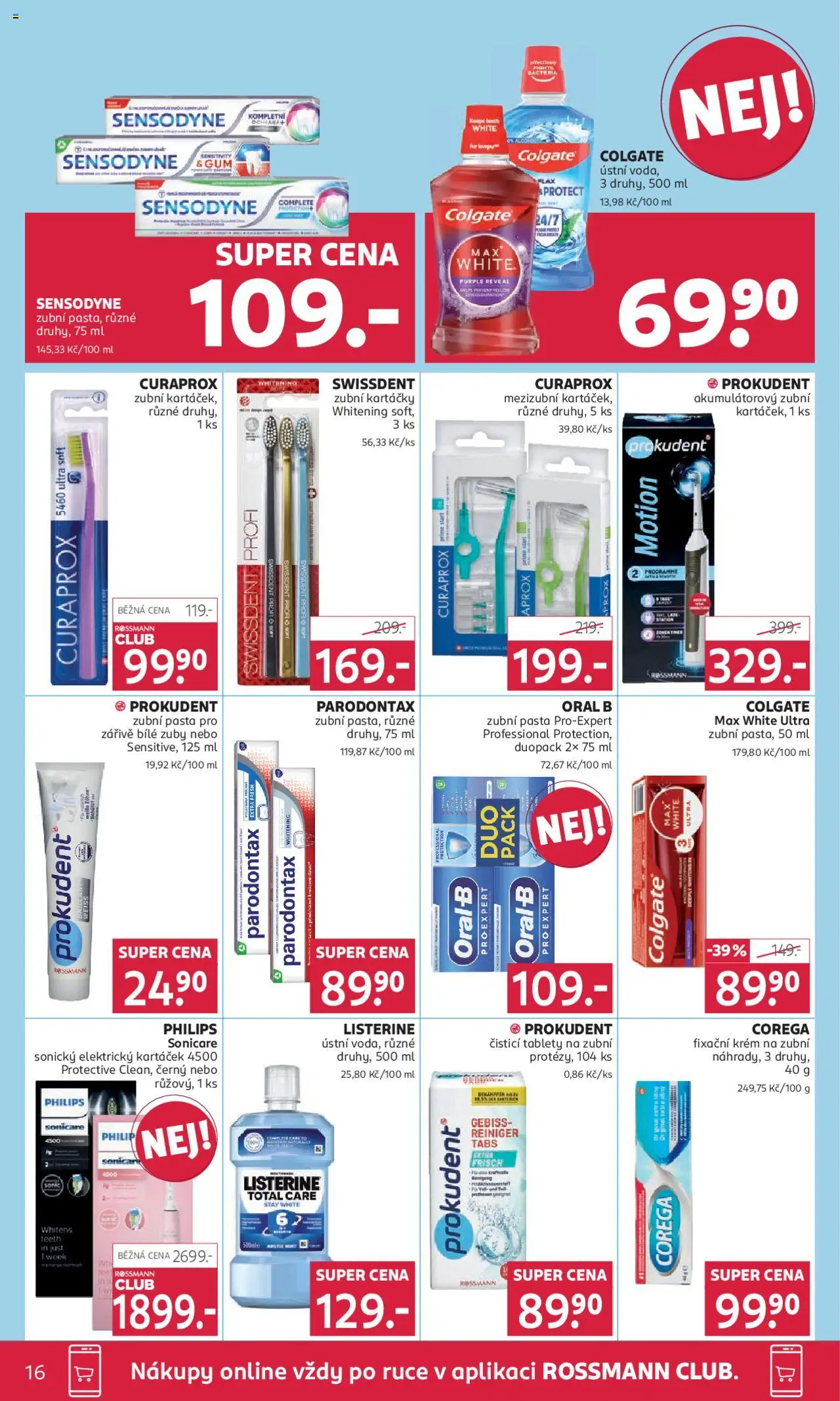Rossmann leták od 18.06.2025 | Strana: 16 | Produkty: Elektrický kartáček, Zubní pasta, Corega, Listerine