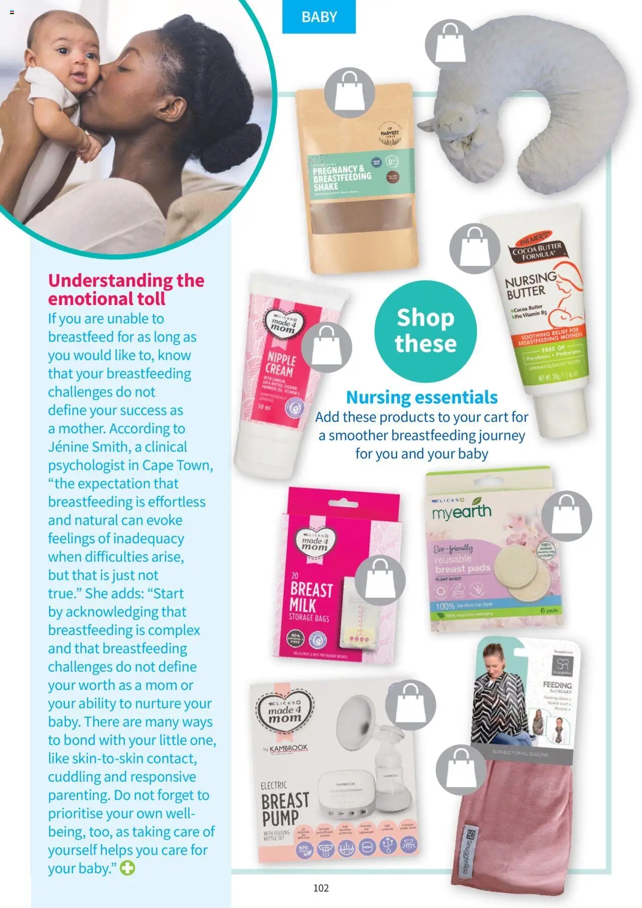 Clicks - Clubcard Magazine │ valid from 01.08.2025 | Page: 102 | Products: Scarf, Pads, Milk, Butter