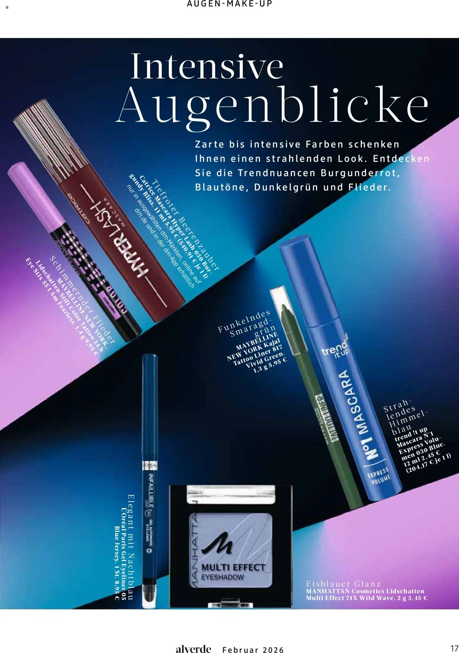 dm drogerie Prospekt 	 – gültig ab 01.02.2026 | Seite: 17 | Produkte: Lidschatten, Eyeliner, Kajal, Mascara