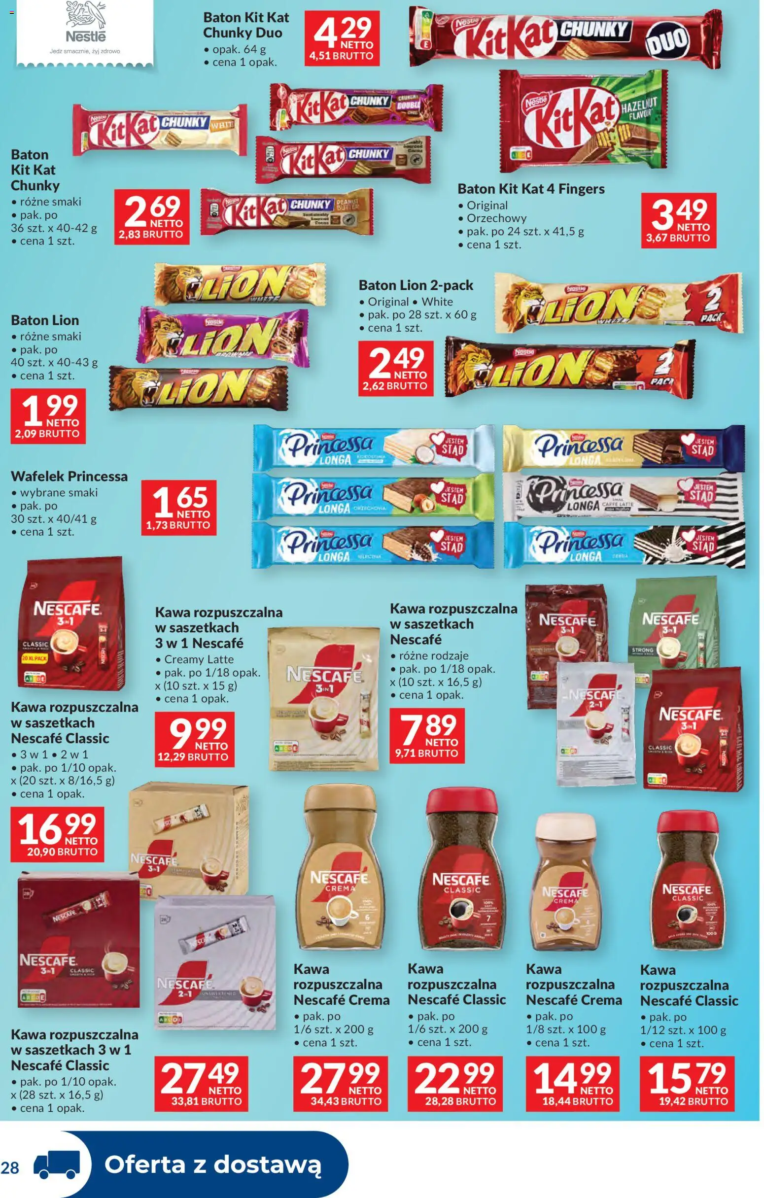 Makro Gazetka - Dystrybucja do sklepów od 17.02.2026 | Strona: 28 | Produkty: Nescafe, Kawa rozpuszczalna, Baton, Kawa