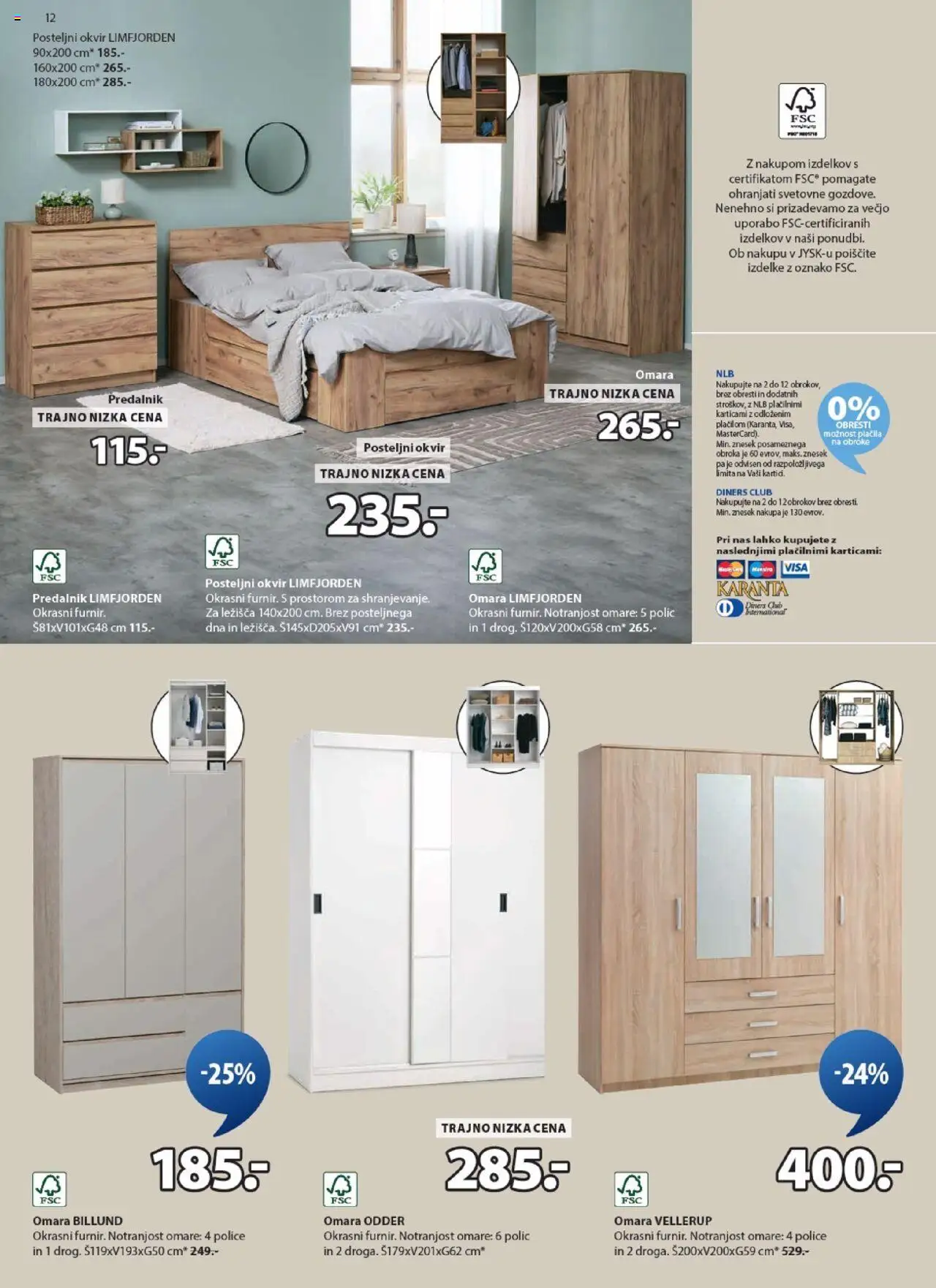 Novi JYSK katalog ponudbe – veljaven od 03.09.2025 | Stran: 12 | Izdelki: Okvir, Predalnik, Posteljni okvir, Omara
