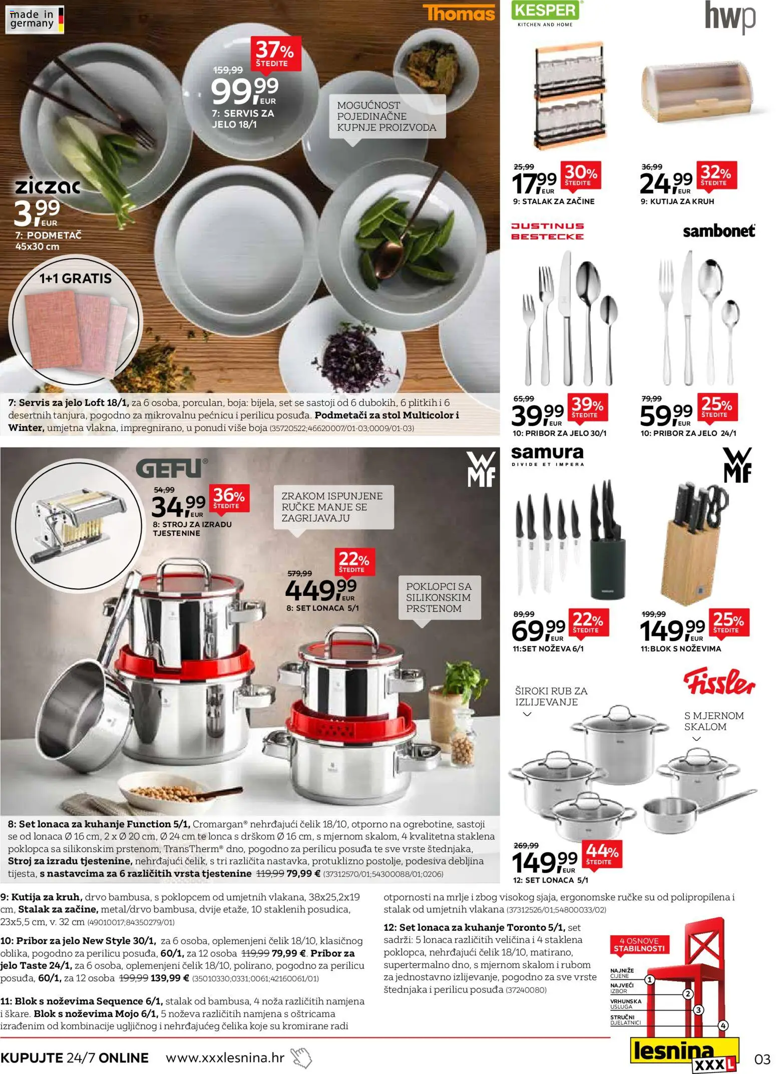 Lesnina katalog | vrijedi od 24.02.2026 | Stranica: 3 | Proizvodi: Stol, Kutija, Kruh, Pribor za jelo