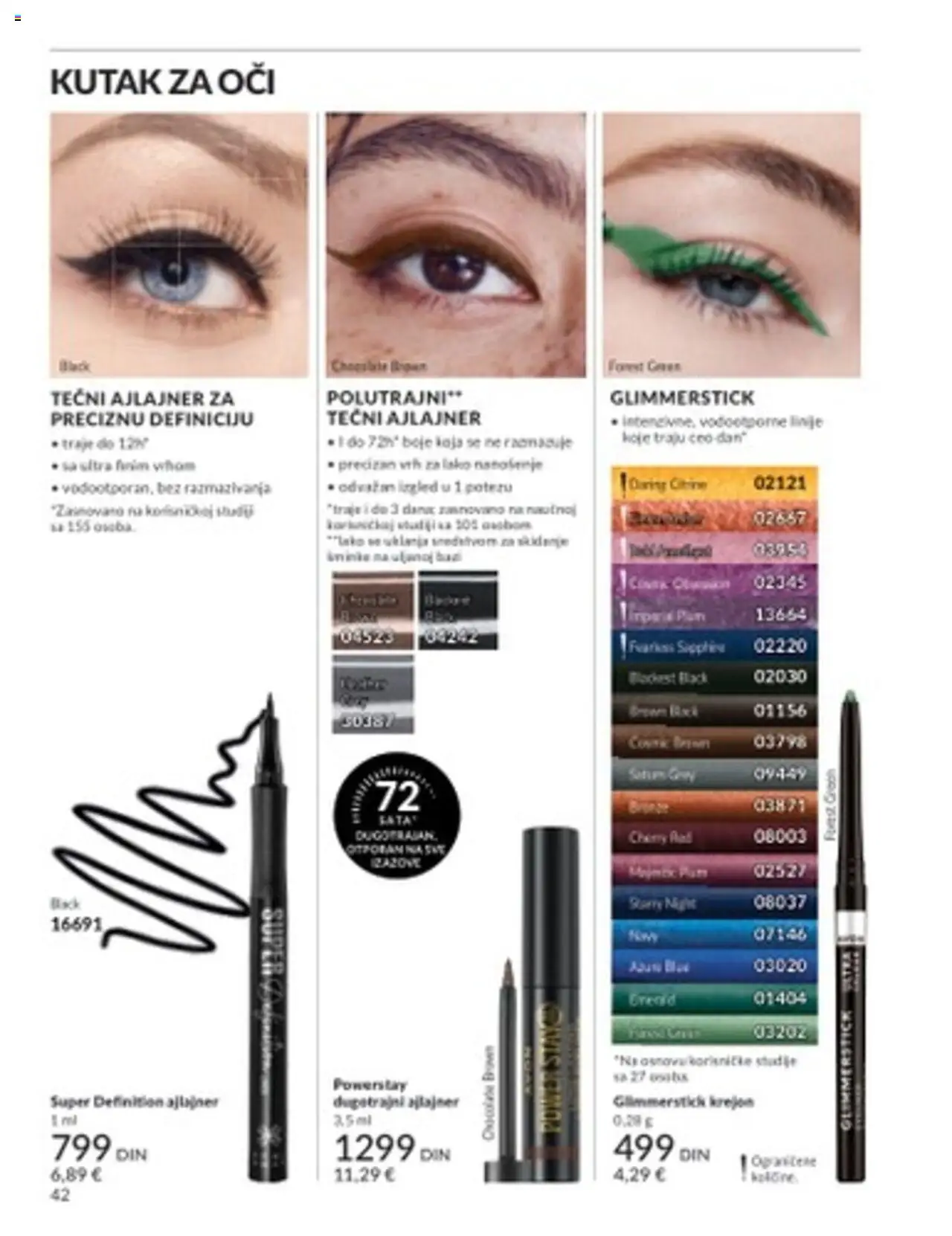 AVON katalog - važi od 01.08.2025 | Strana: 42 | Proizvode: Ajlajner