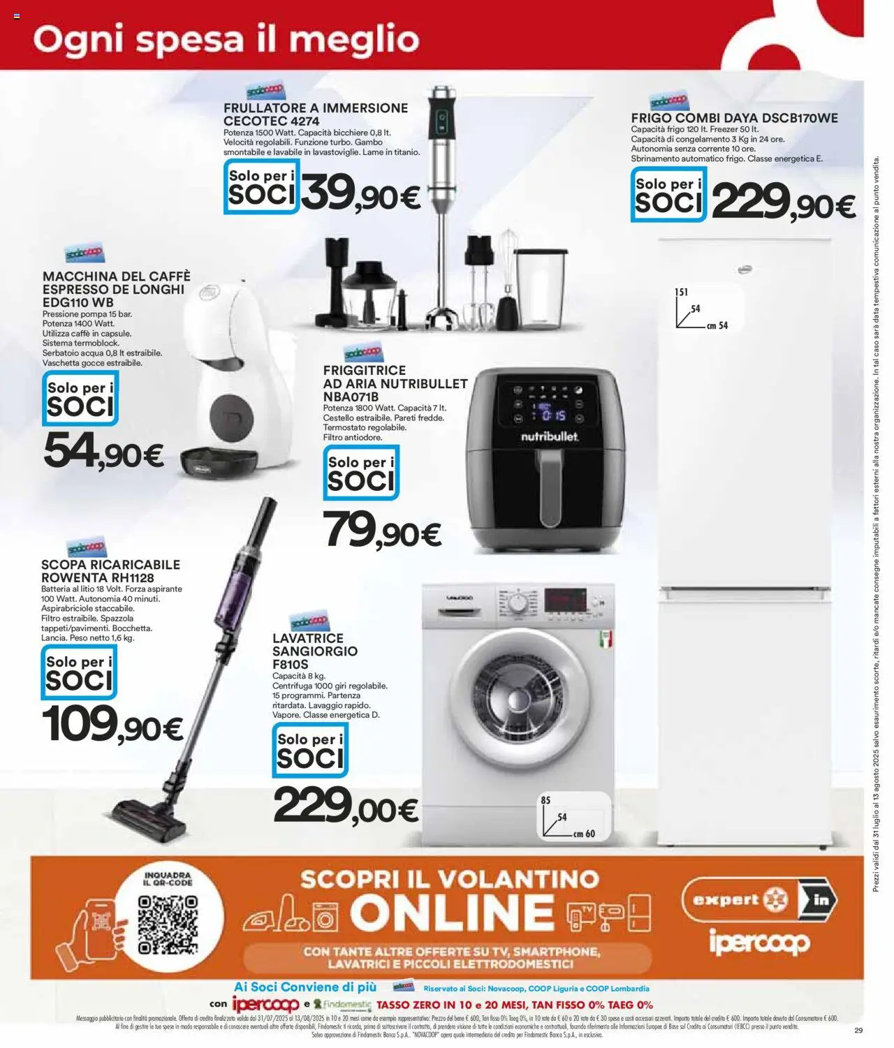 Volantino Ipercoop del 31.07.2025 | Pagina: 29 | Prodotti: Spazzola, Centrifuga, Acqua, Friggitrice