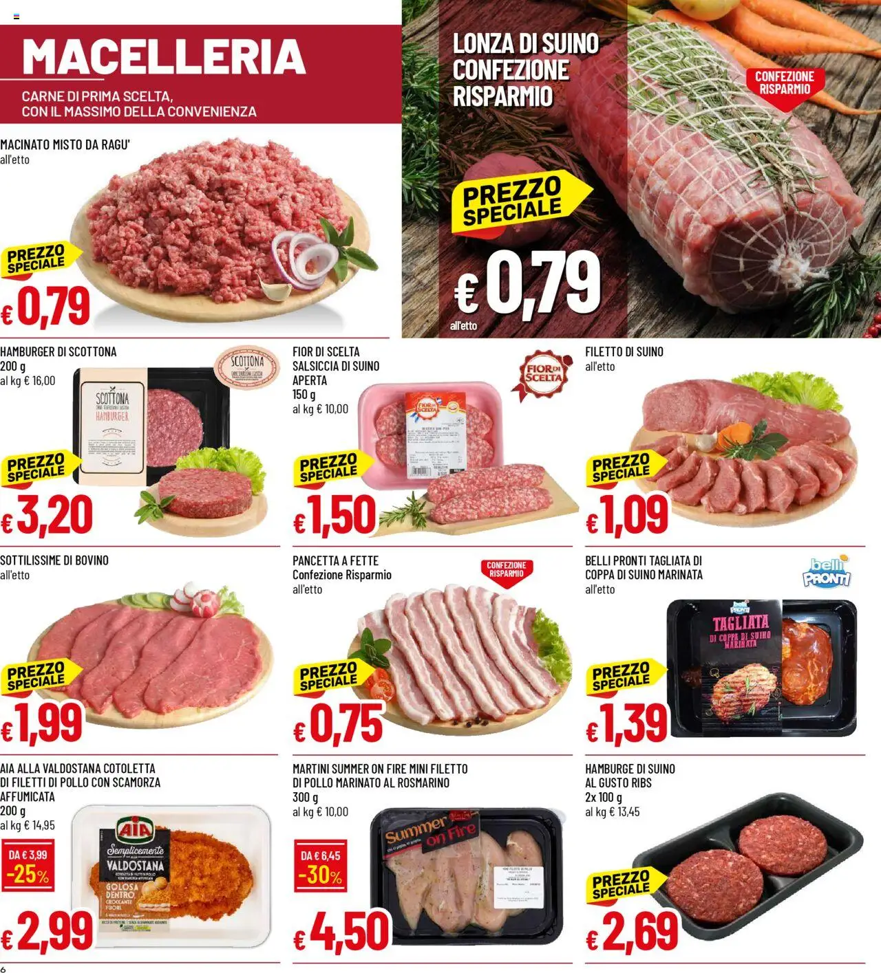 Volantino Galassia del 21.08.2025 | Pagina: 6 | Prodotti: Bovino, Rosmarino, Pancetta, Hamburger