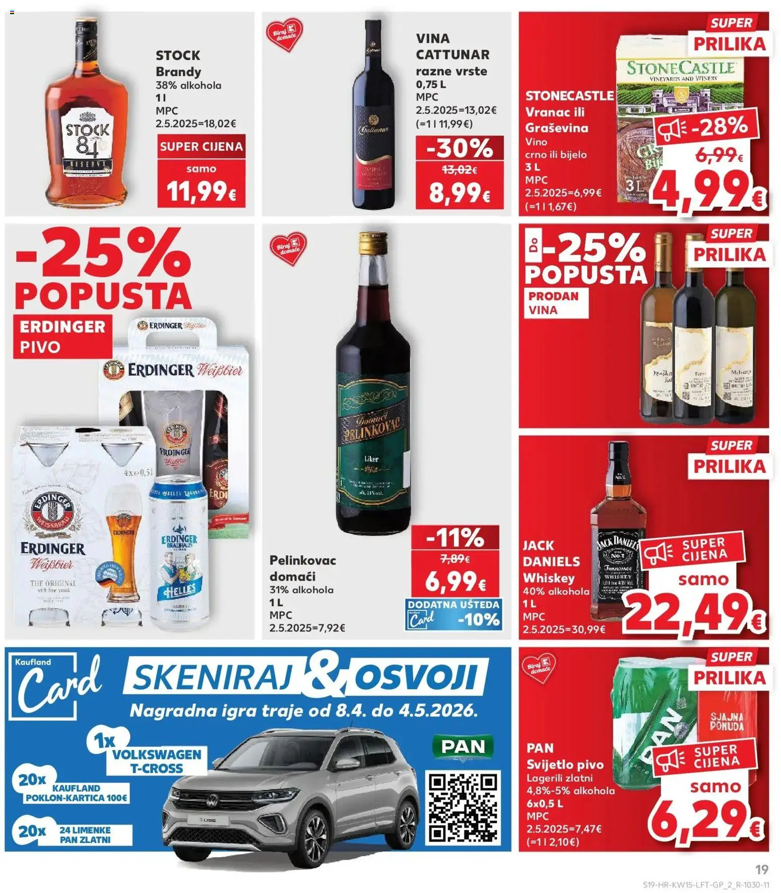 Kaufland katalog | vrijedi od 08.04.2026 | Stranica: 19 | Proizvodi: Pelinkovac, Vino, Pivo, Igra