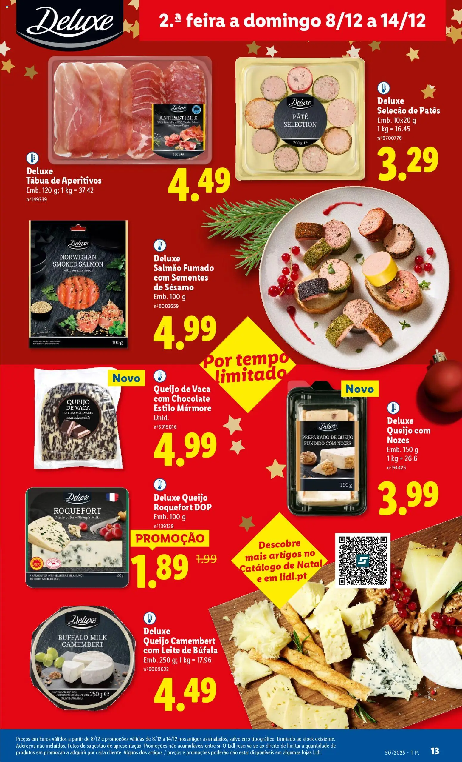 Lidl folheto │ válido de 08.12.2025 | Página: 13 | Produtos: Tábua, Salmão, Leite, Nozes