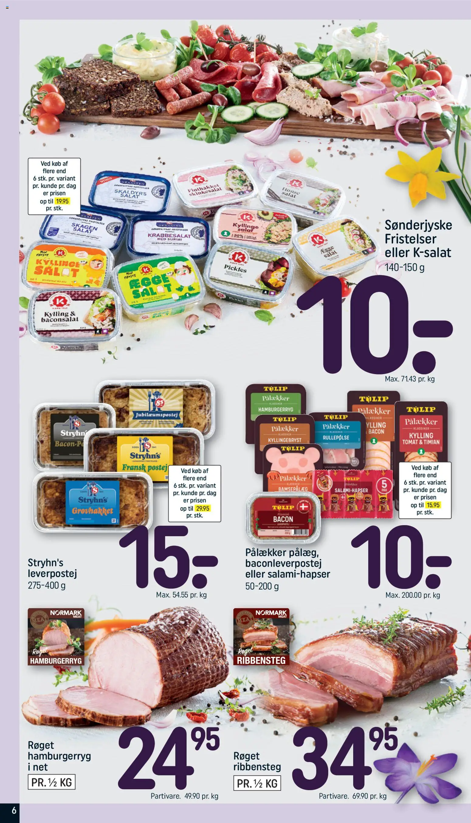 Rema 1000 tilbudsavis – gyldig fra 28.03.2026 | Side: 6 | Produkter: Salat, Leverpostej, Bacon, Hamburgerryg