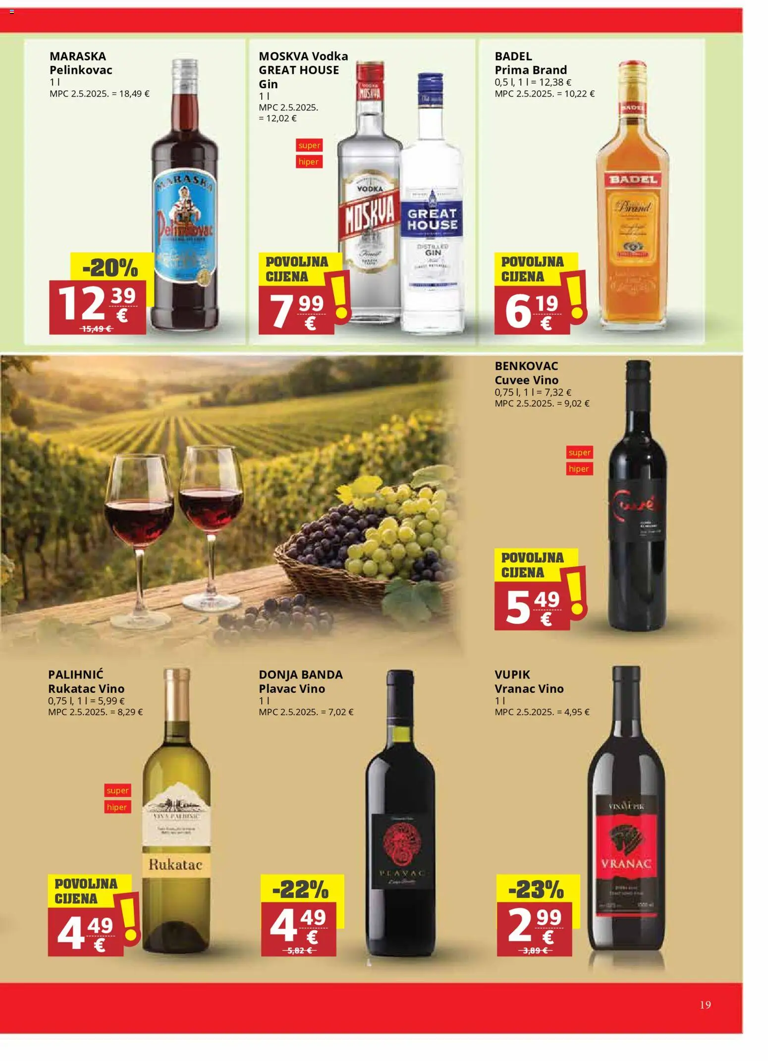 Ribola katalog | vrijedi od 11.03.2026 | Stranica: 19 | Proizvodi: Pelinkovac, Vino, Vodka