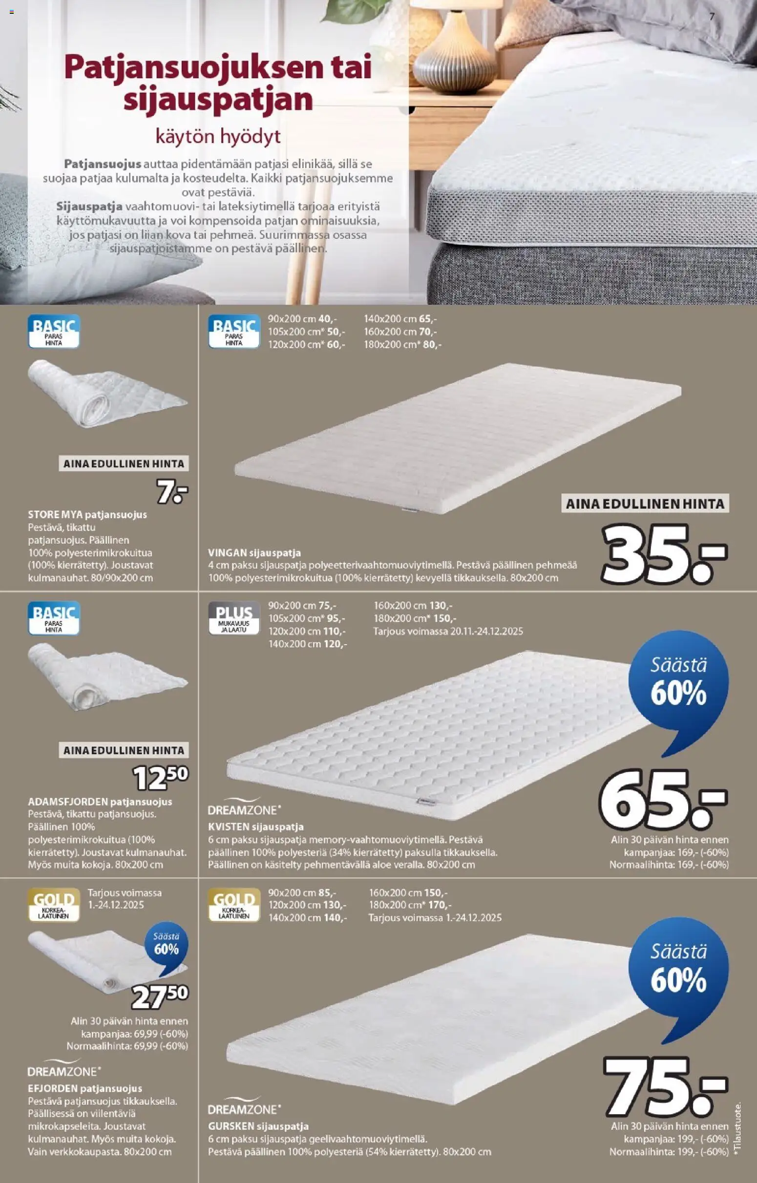JYSK tarjoukset – voimassa 01.12.2025 alkaen | Sivu: 7