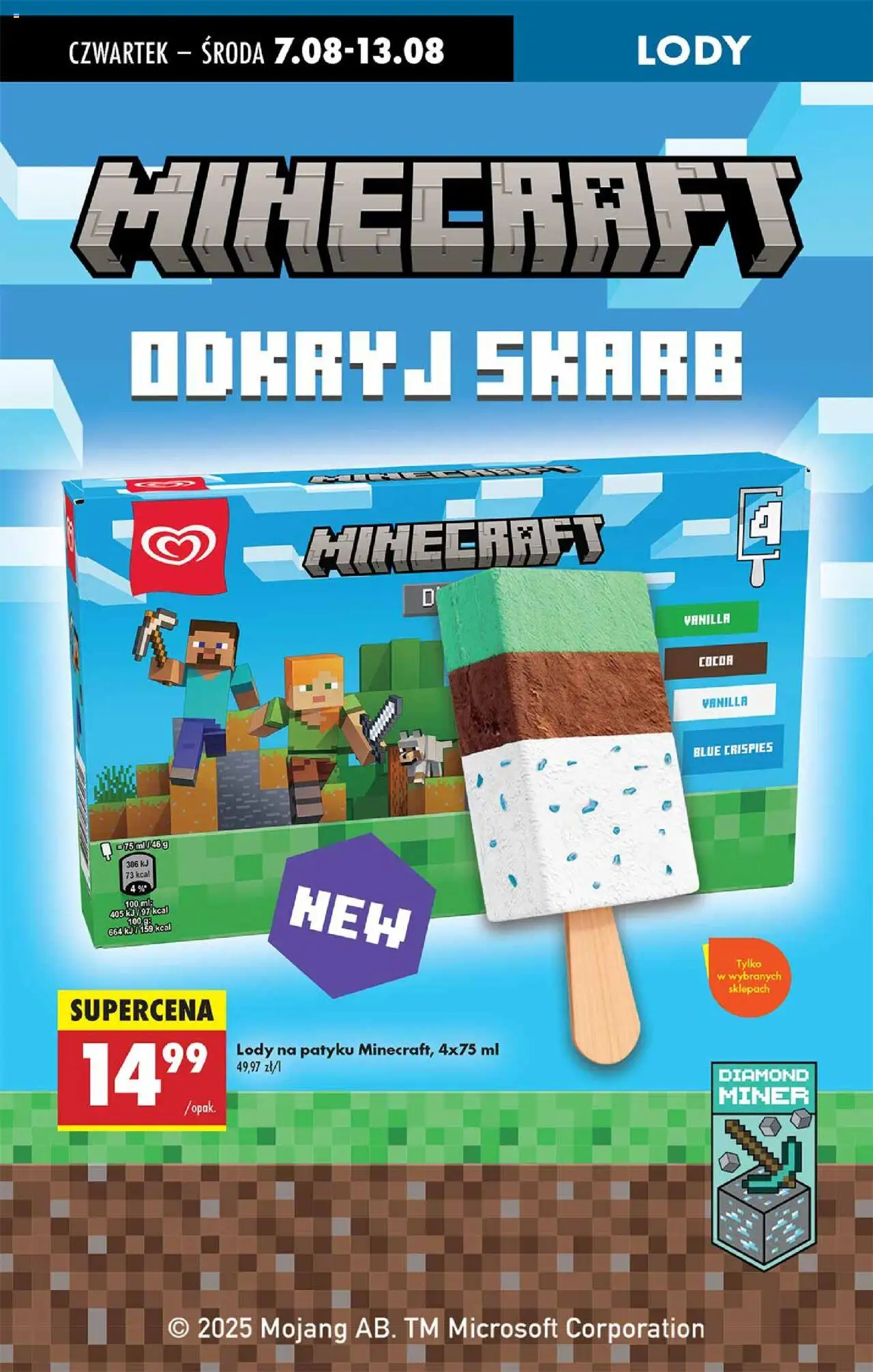 Biedronka gazetka - Oferta W tym tygodniu od 07.08.2025 | Strona: 52 | Produkty: Lody na patyku, Lody