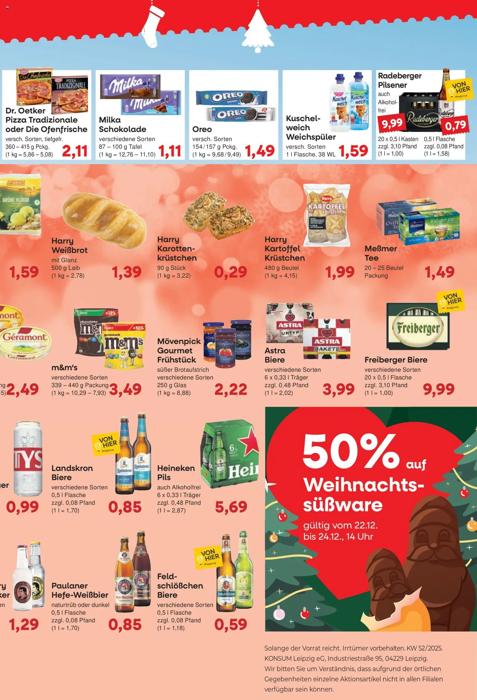 KONSUM Leipzig Prospekt – gültig ab 22.12.2025 | Seite: 2 | Produkte: Schokolade, Milka, Heineken, Uhr