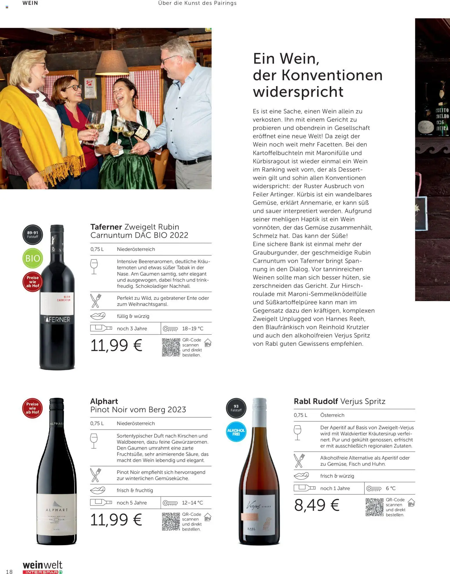 Interspar Meine Weinwelt Ausgabe Winter 2025 gültig ab 14.12.2025 | Seite: 18 | Produkte: Kürbis, Duft, Wein, Fisch