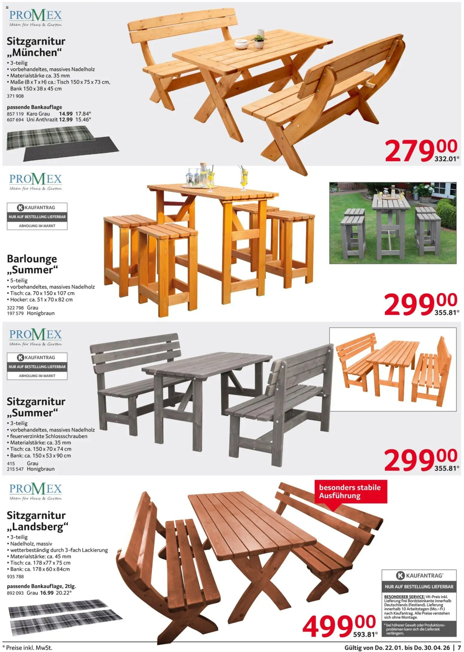 Selgros Außengastronomie – gültig ab 22.01.2026 | Seite: 7 | Produkte: Sitzgarnitur, Hocker, Tisch