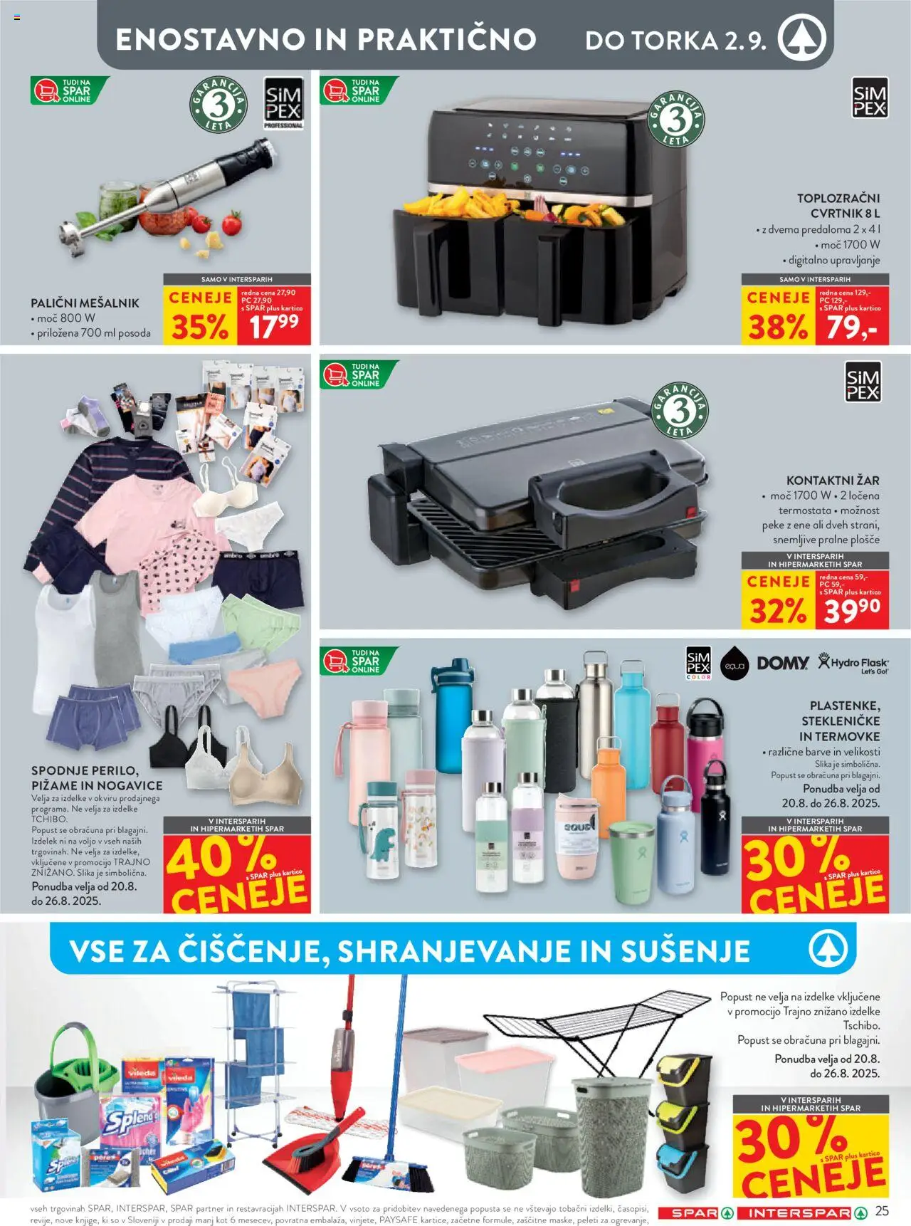 Spar katalog 34/25 │ velja od 20.08.2025 | Stran: 31 | Izdelki: Mesalnik, Zar, Nogavice, Pralne plošče