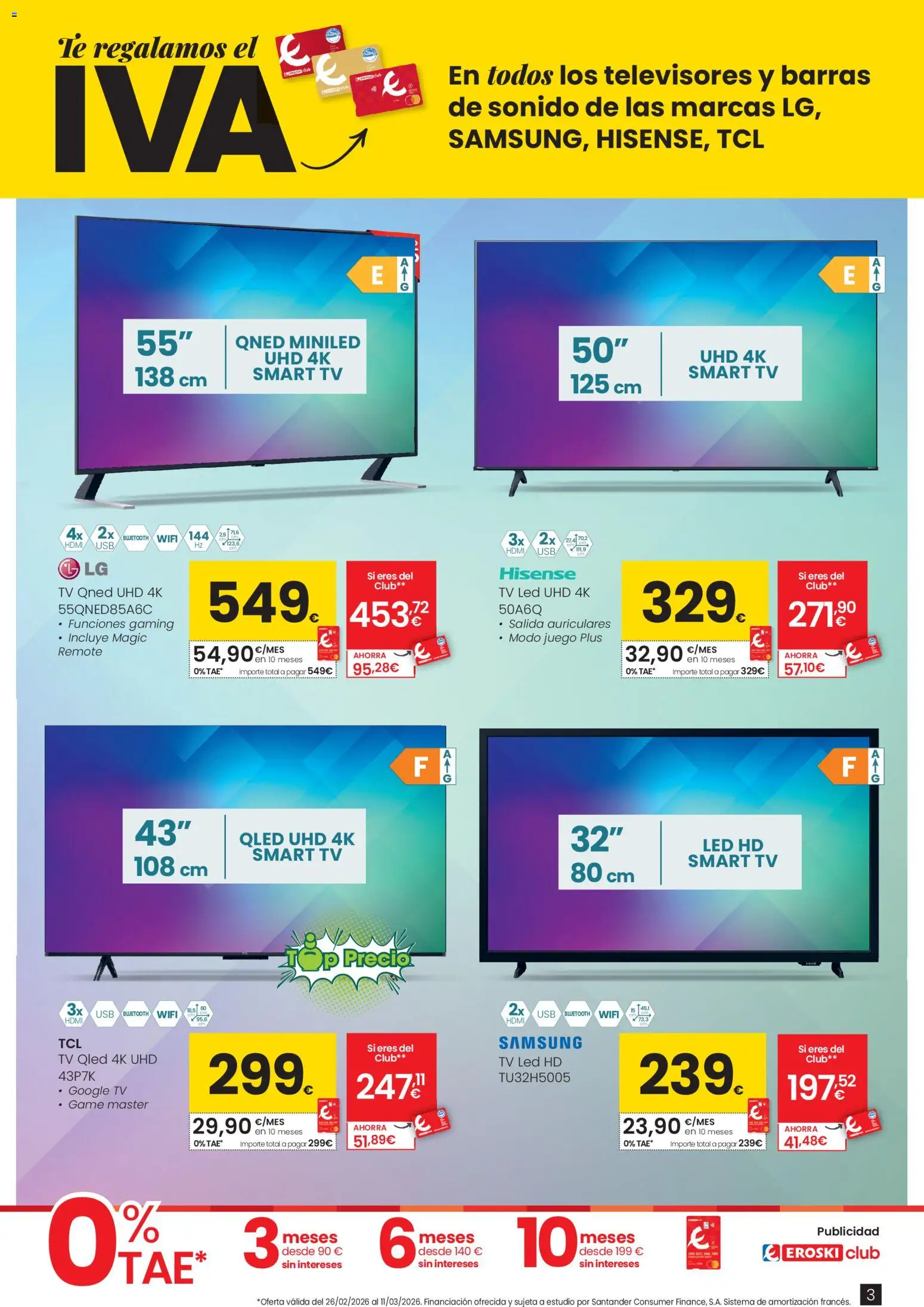 Eroski - Oh Qué tecno │ válido desde el 26.02.2026 | Página: 3 | Productos: Barras de sonido, Té, Auriculares