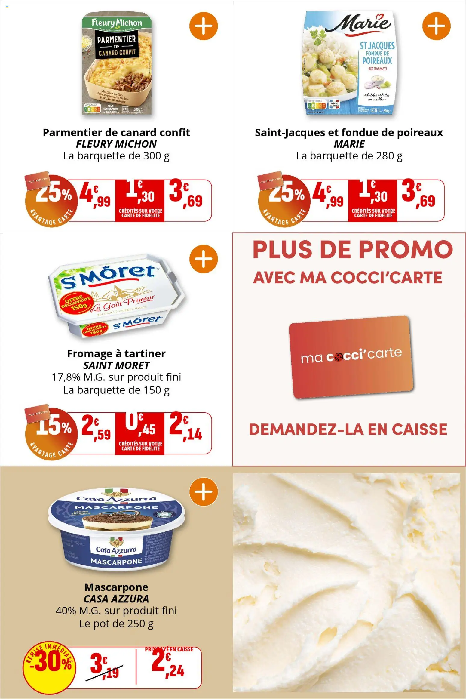 {H1} | Page: 21 | Produits: Four, Riz basmati, Mascarpone, Fromage à tartiner
