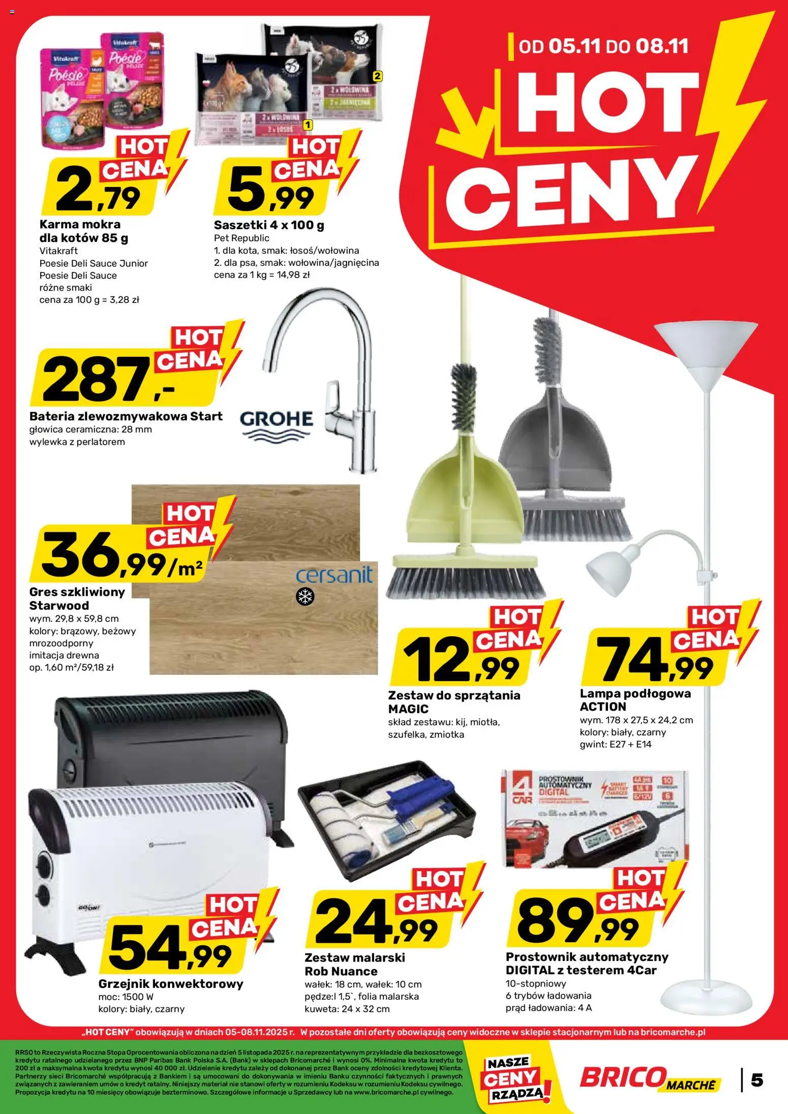 Brico Marché Gazetka od 05.11.2025 | Strona: 5 | Produkty: Bateria, Prostownik, Lampa, Wołowina
