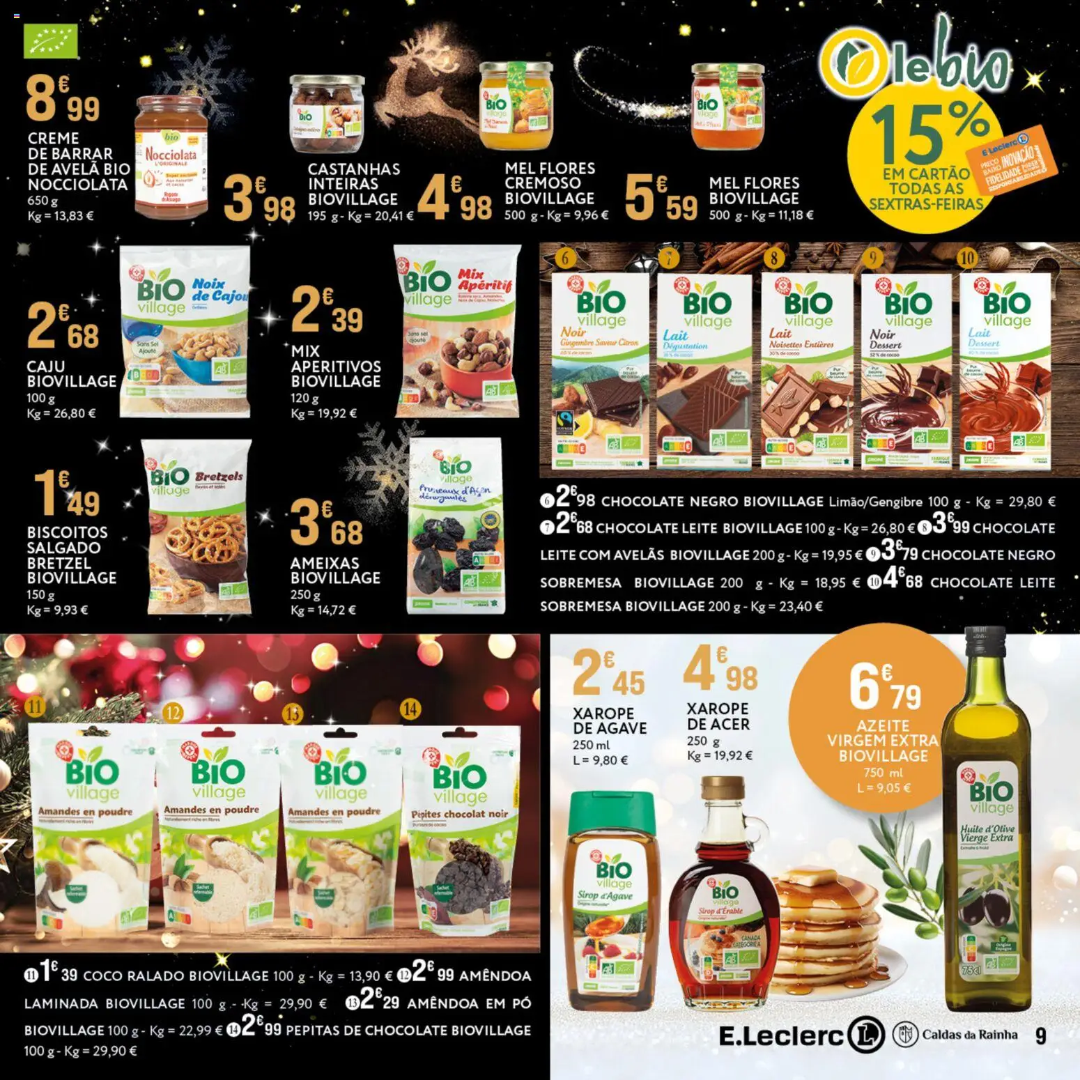 E.Leclerc - Folheto Gourmet Caldas da Rainha │ válido de 16.12.2025 | Página: 9 | Produtos: Avelãs, Azeite, Mel, Xarope