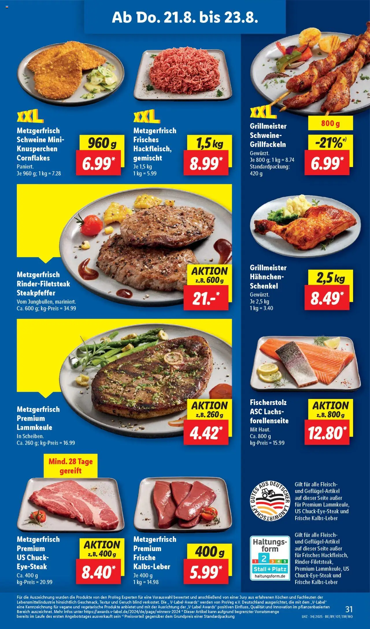 Lidl Prospekt Holzminden	 - gültig ab dem 18.08.2025 | Seite: 55 | Produkte: Hahnchen, Kalbsleber, Lachs, Fleisch