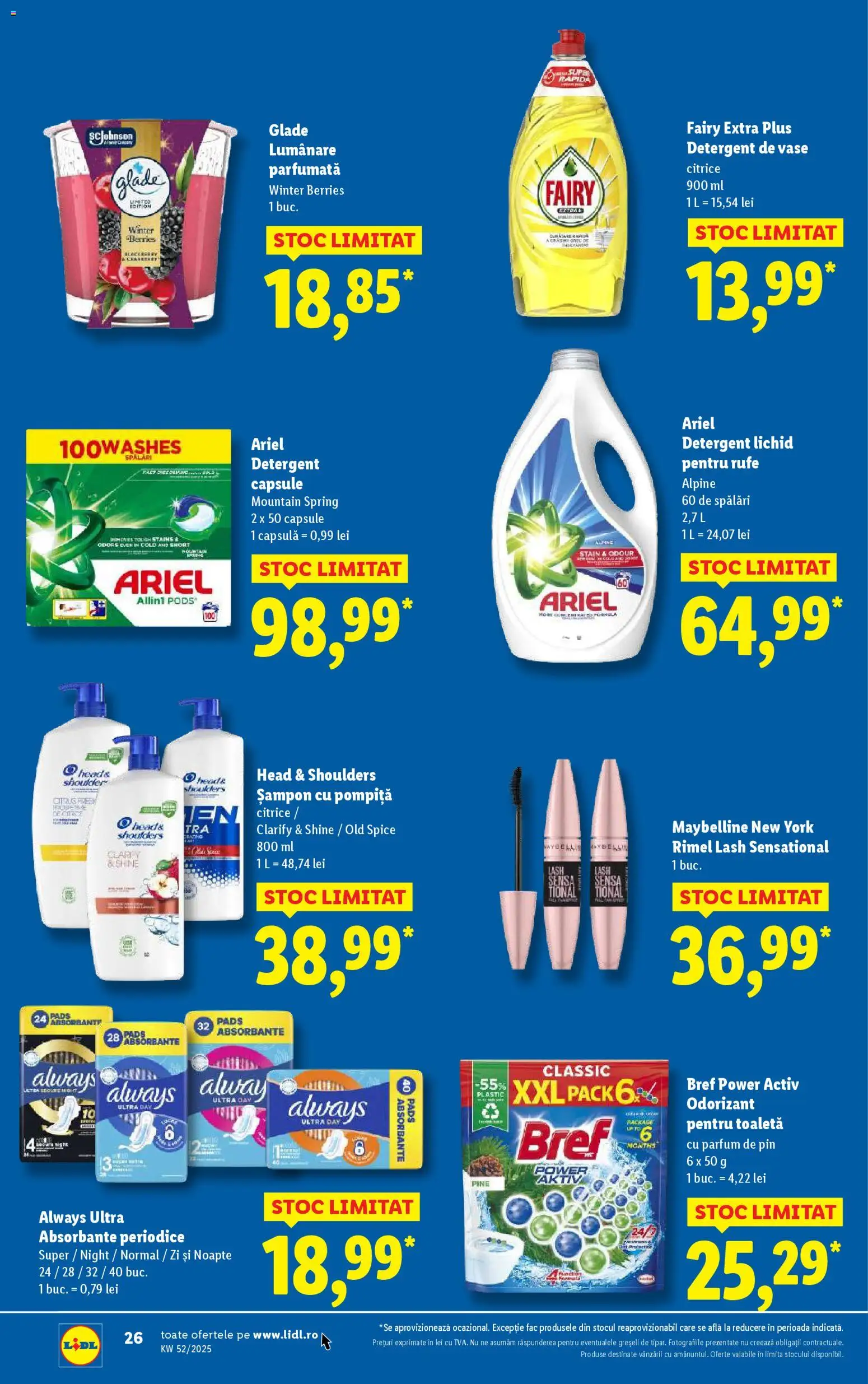 Noul catalog Lidl – valabil de la 22.12.2025 | Pagină: 26 | Produse: Detergent de vase, Parfum, Lumânare, Șampon