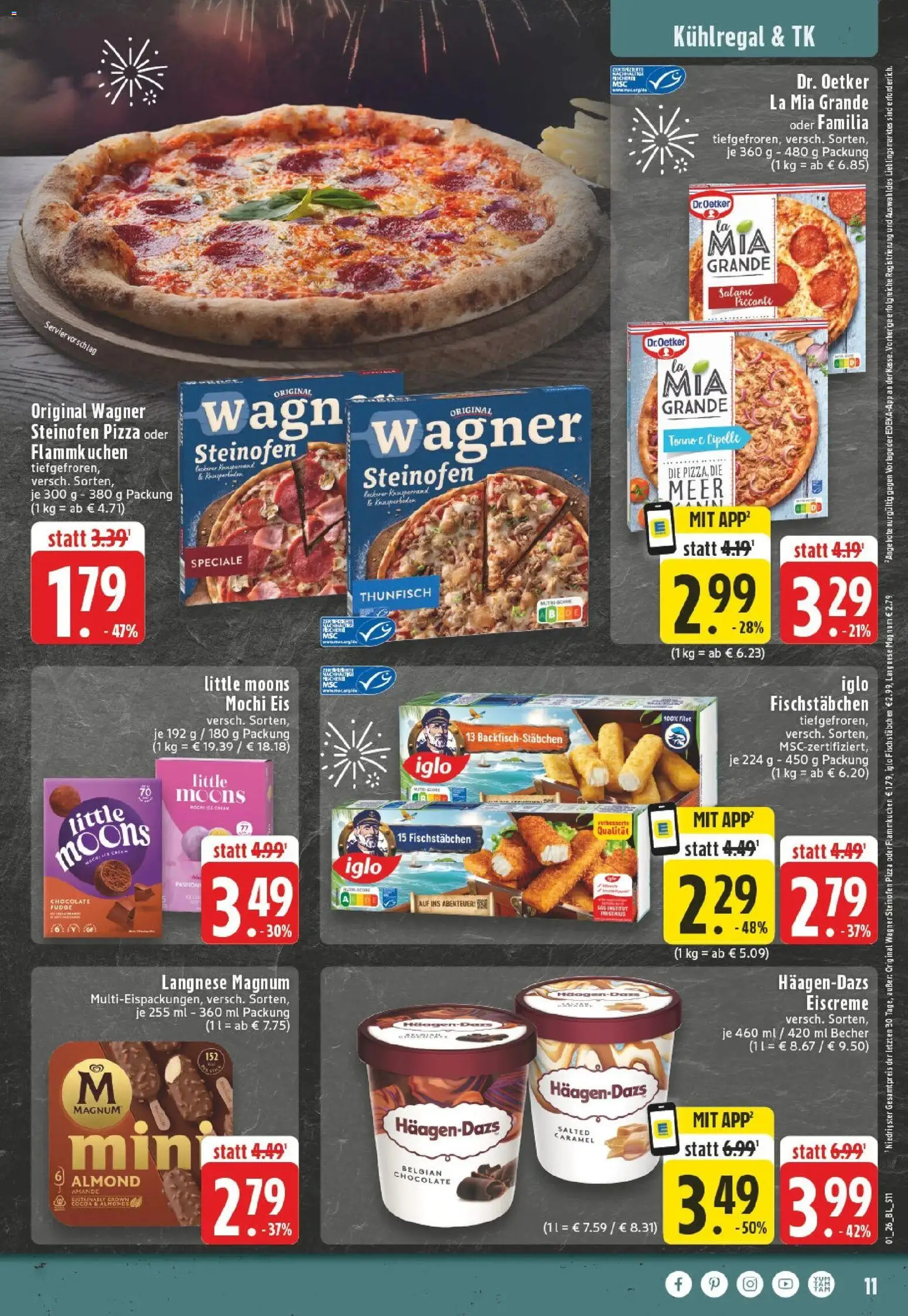 Edeka prospekt Leopoldshöhe	 – gültig ab 28.12.2025 | Seite: 11 | Produkte: Eiscreme, Fischstabchen, Pizza, Eis
